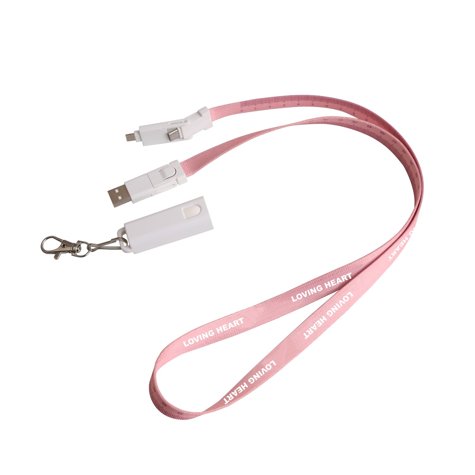 Alternative view of 6 in 1 Polyester Lanyard Charging Cable