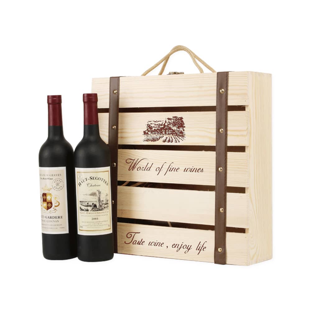Four Bottle Wooden Wine Box - PCPB570 Image 