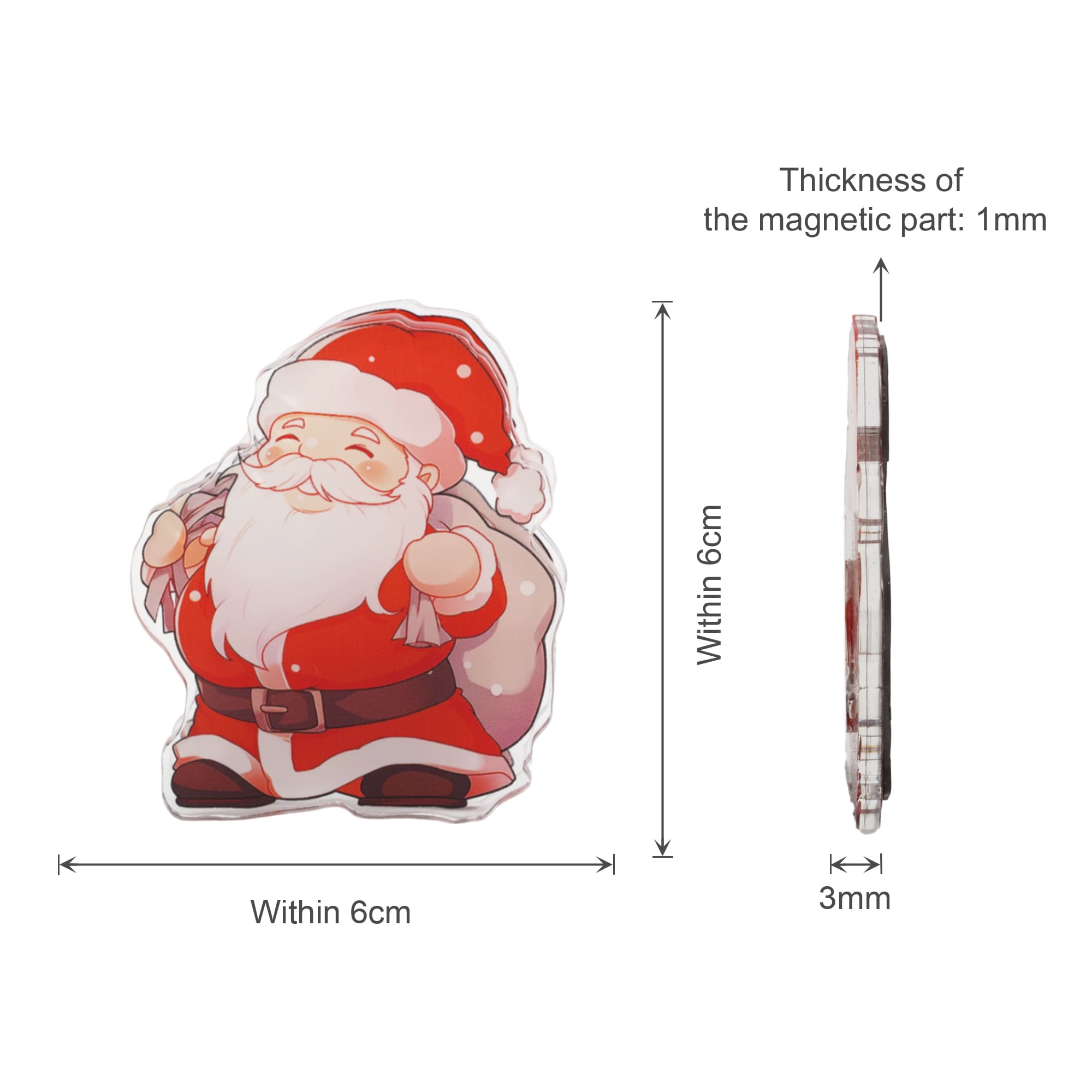 Alternative view of Custom Shape Acrylic Magnetic Clip