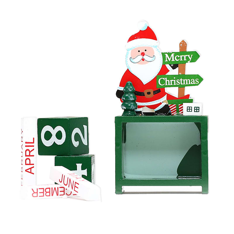 Christmas Wooden Daily Blocks perpetual Calendar - PCS202 Image