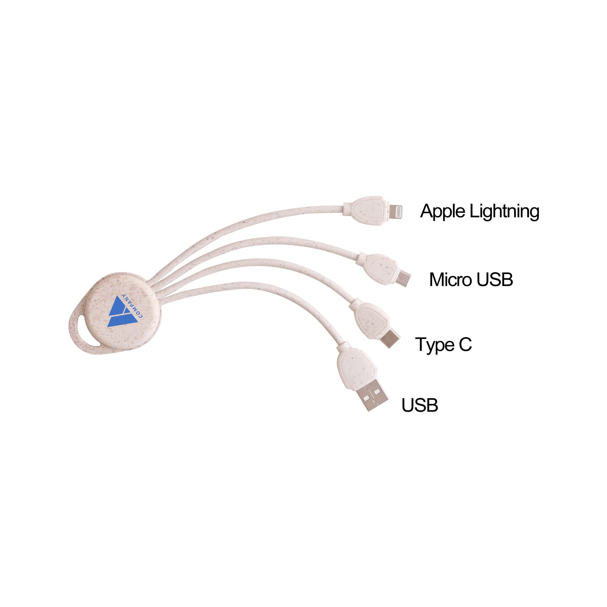 Alternative view of Wheat Straw Charging Cable - Round Shape