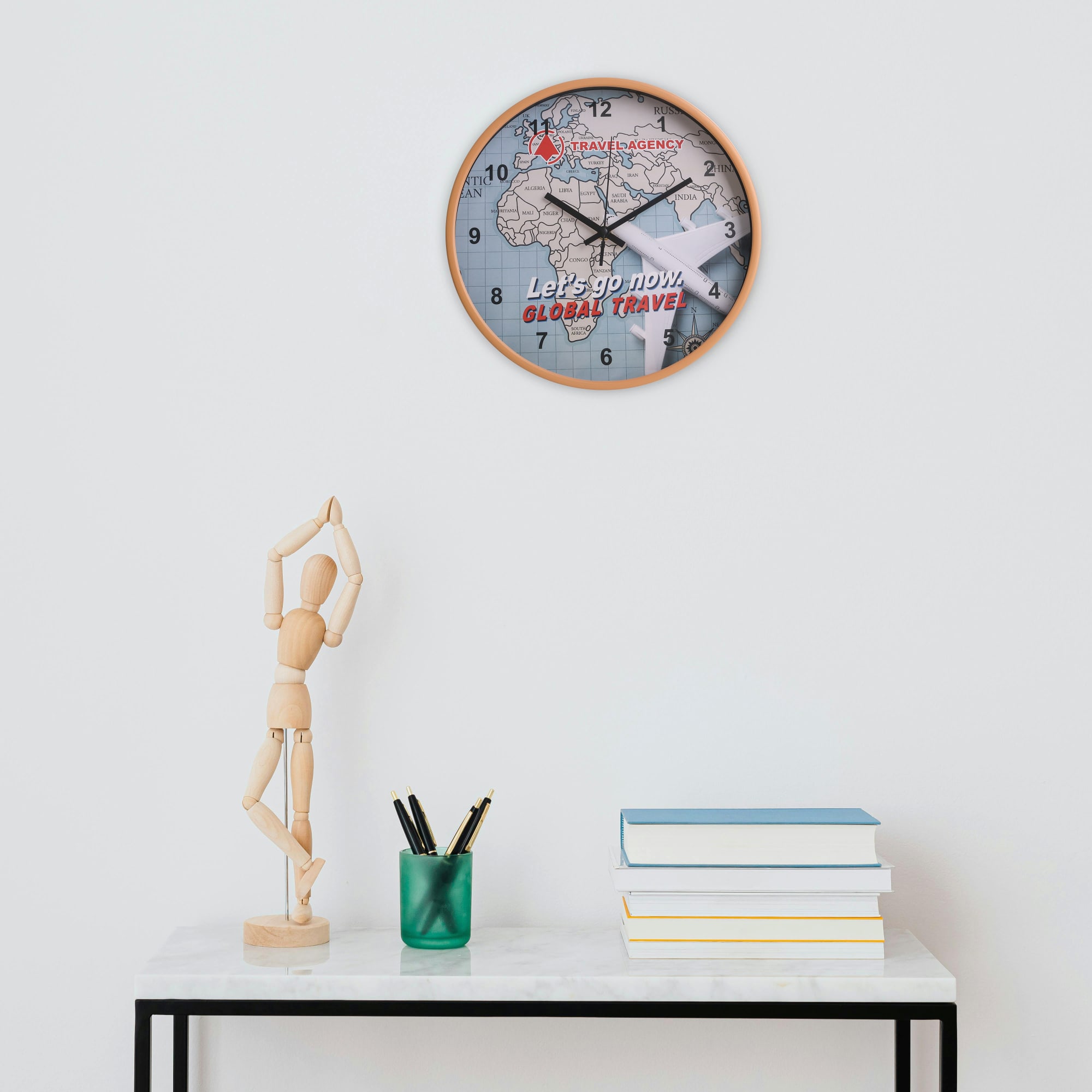 Wood Grain Round Wall Clock - PCH639 Image 