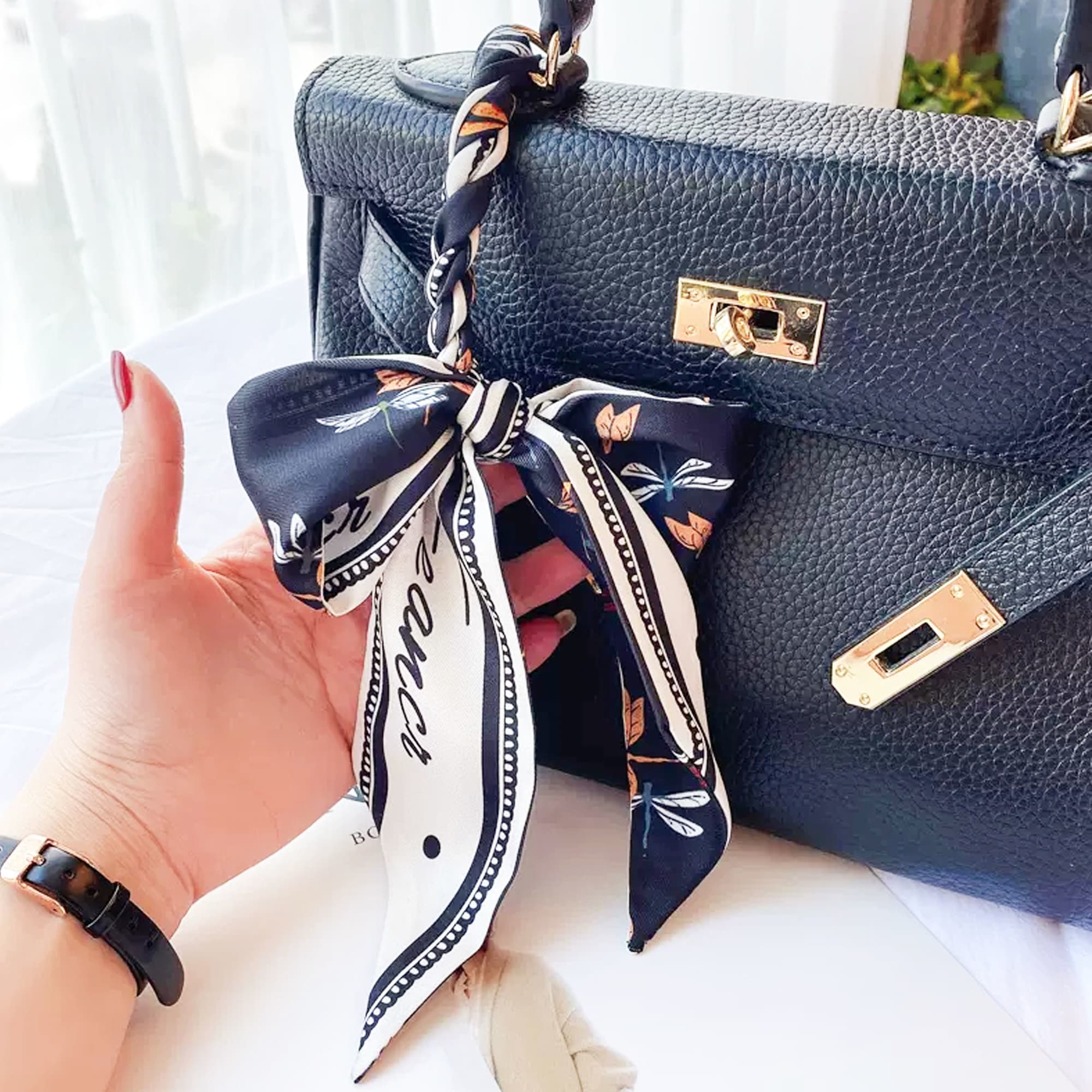 Silk Satin Chiffon Scarf - PCH831 Image