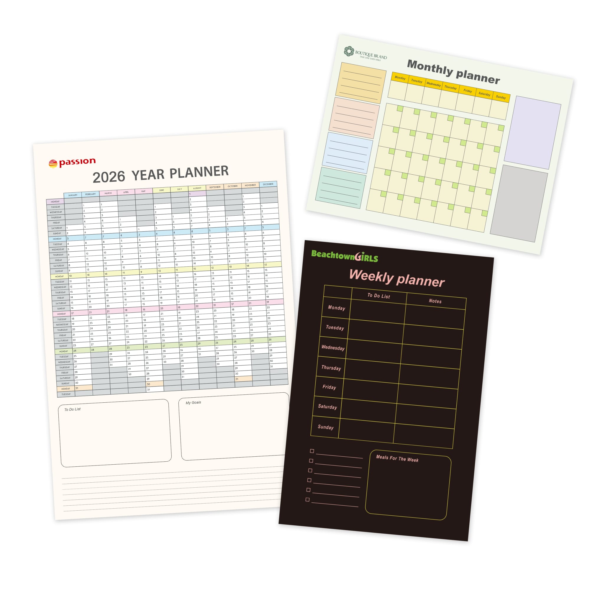 Alternative view of Erasable Magnetic Calendar Planner
