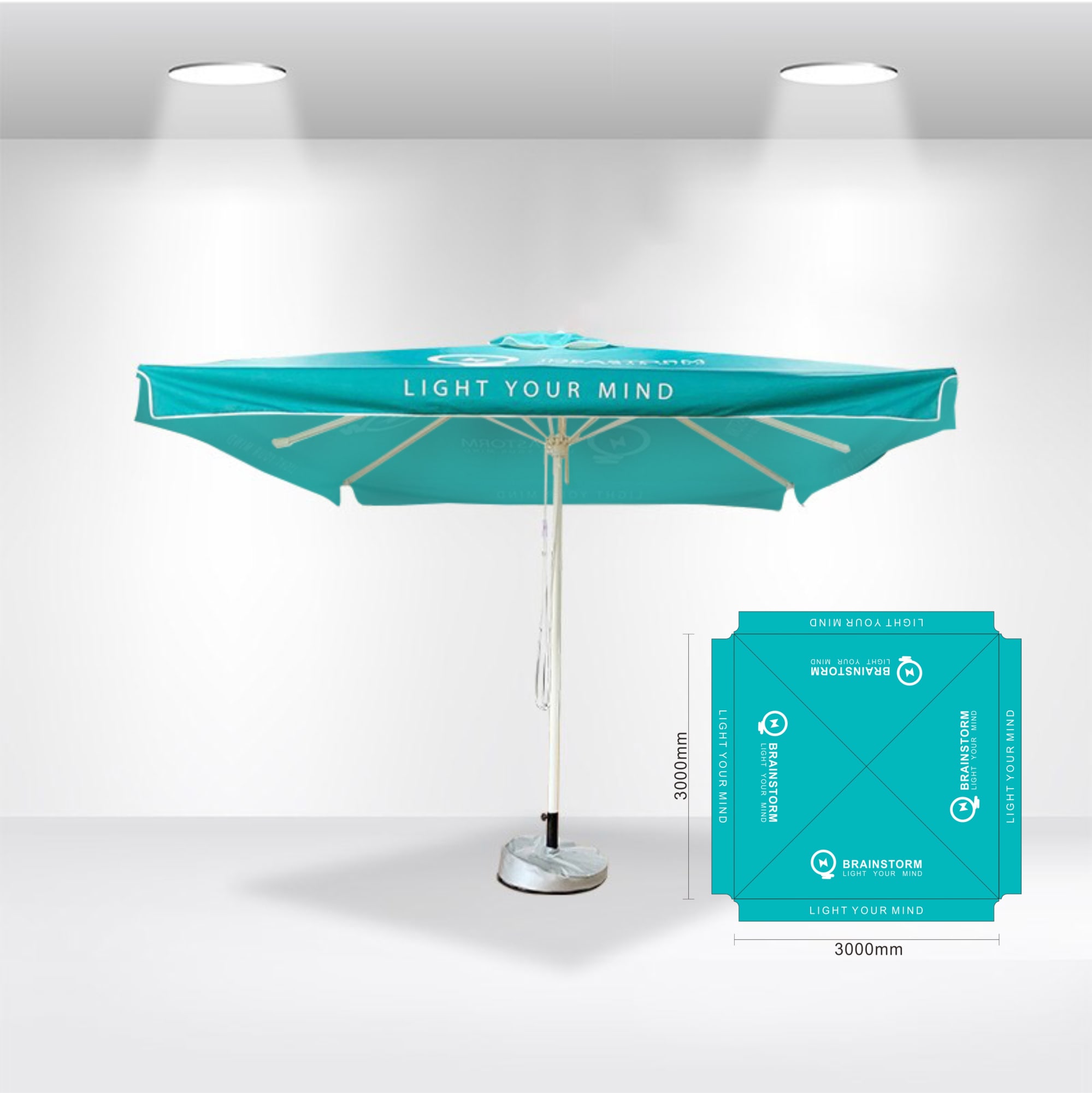 3x3m Square Commercial Market Umbrella - POS126 Image 