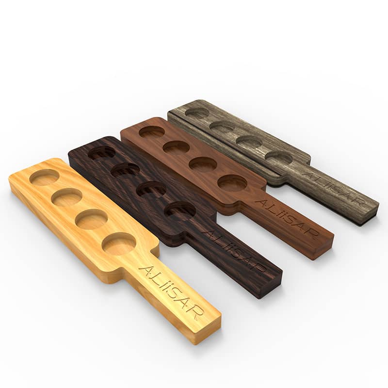 4pcs 10ml Clear Shot Glass Set with Wooden Paddle - PCH526 Image 