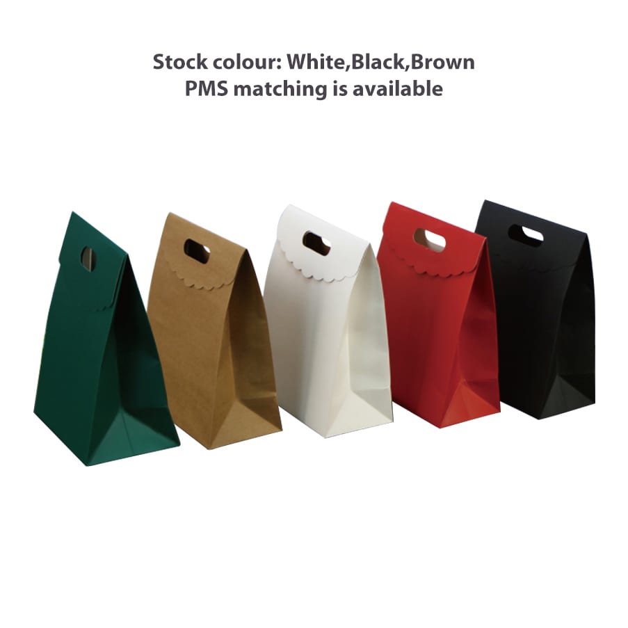 Die cut Handle Bag with Flap(150x220x100mm+80mm flap) - PCPB036 Image