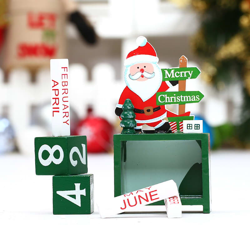 Christmas Wooden Daily Blocks perpetual Calendar - PCS202 Image