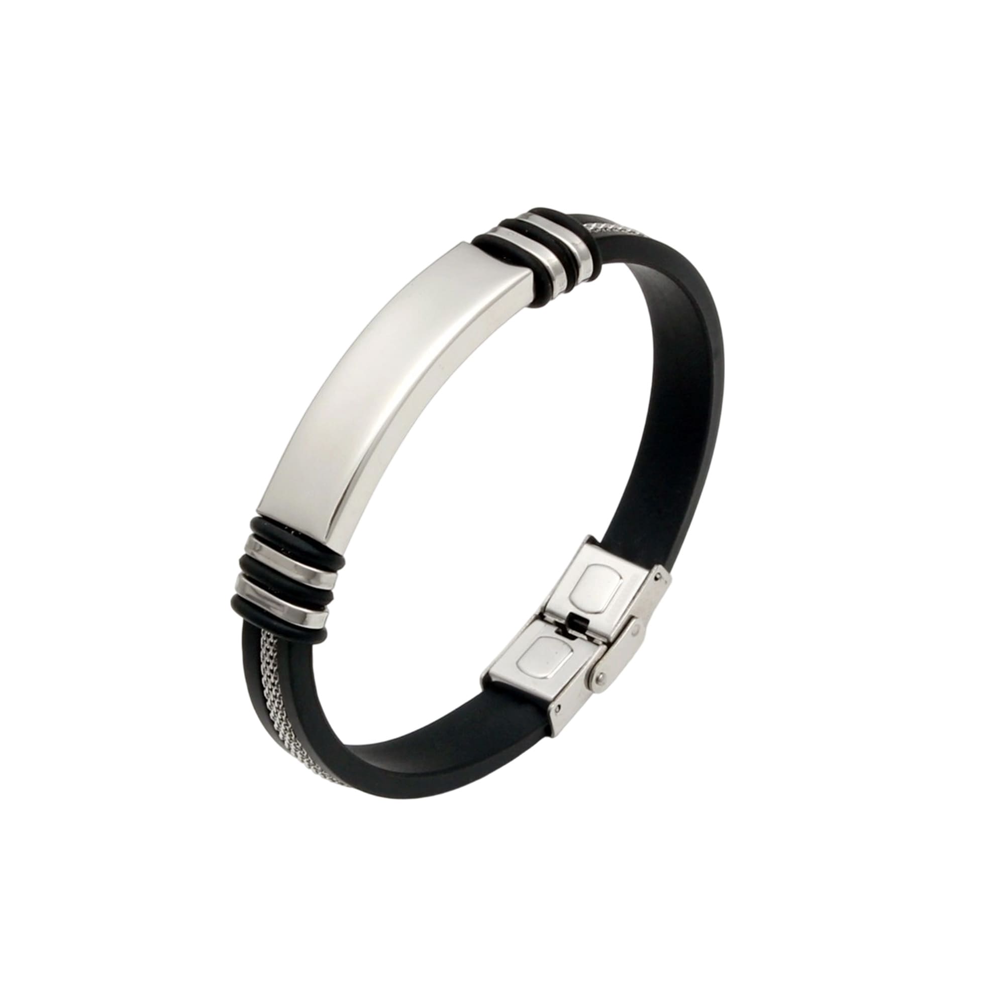Alternative view of Buckle Latch Silica Silver Bracelet