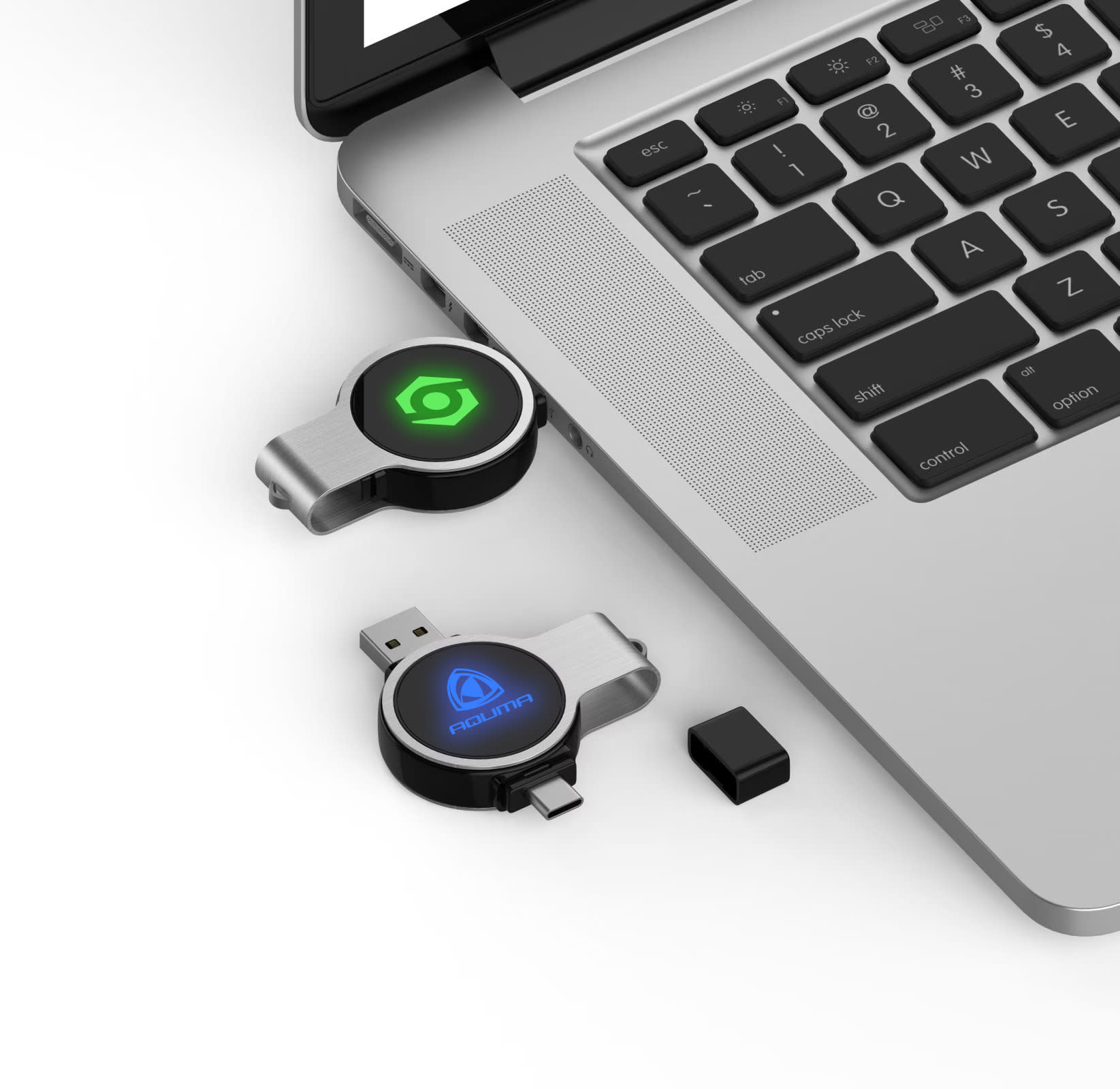 Double Ended Swivel Lighting Logo Flash Drive - PCU962 Image 