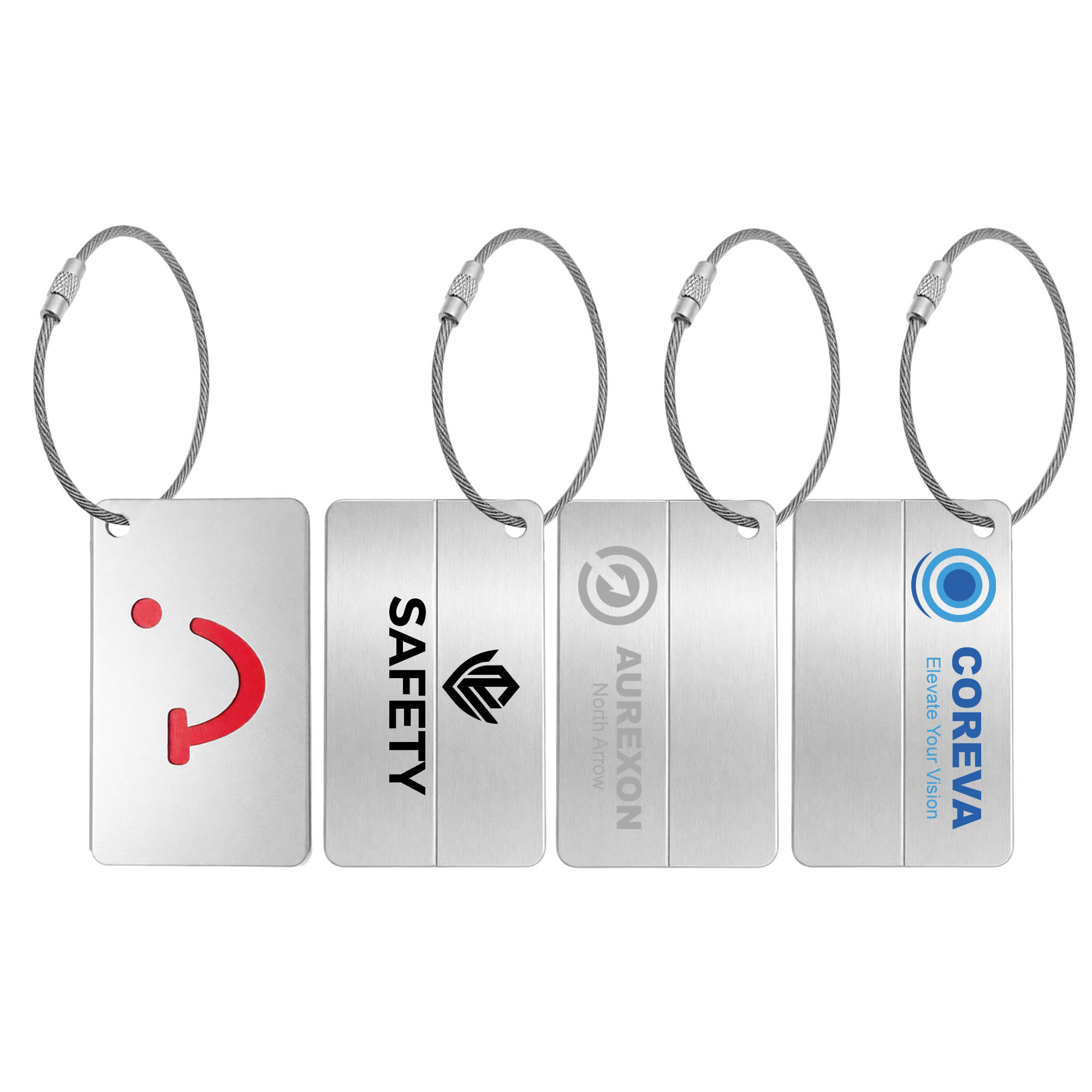Smile Square Wire Cable Luggage Tag