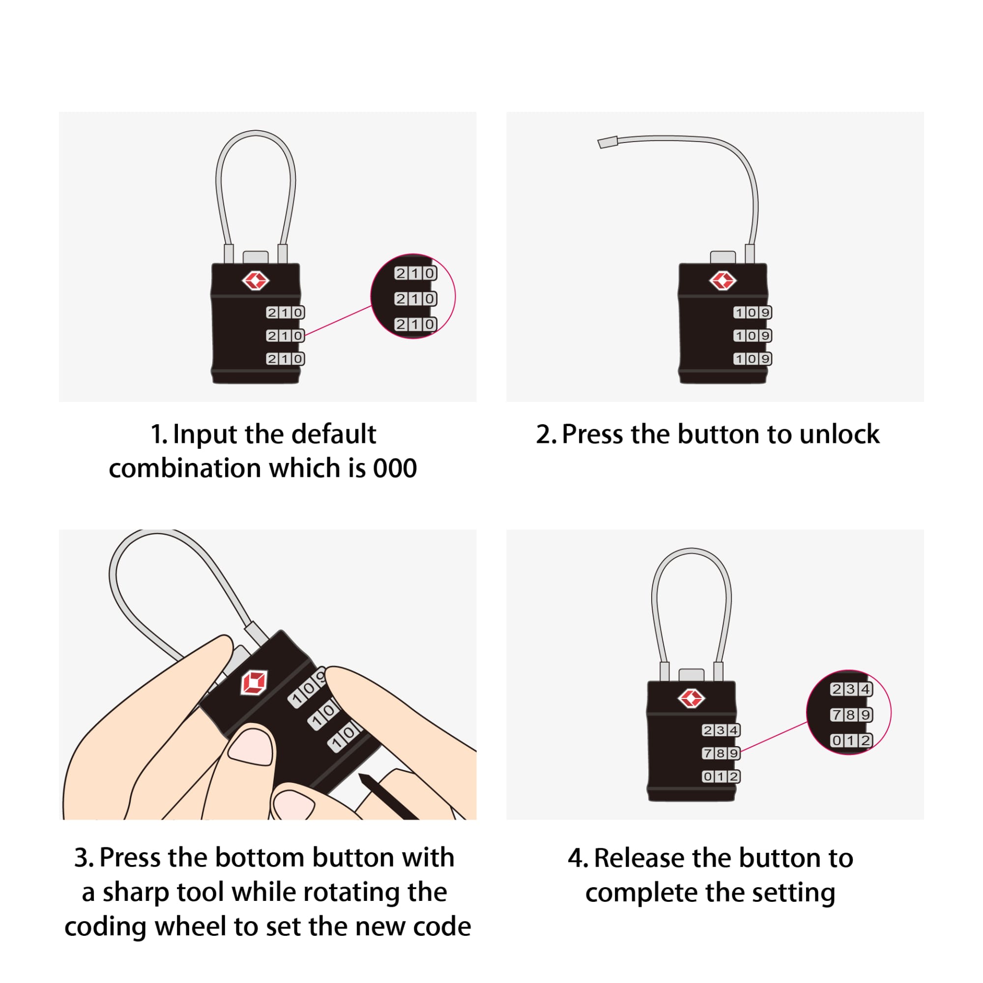 TSA Coded Lock - PCK031 Image 