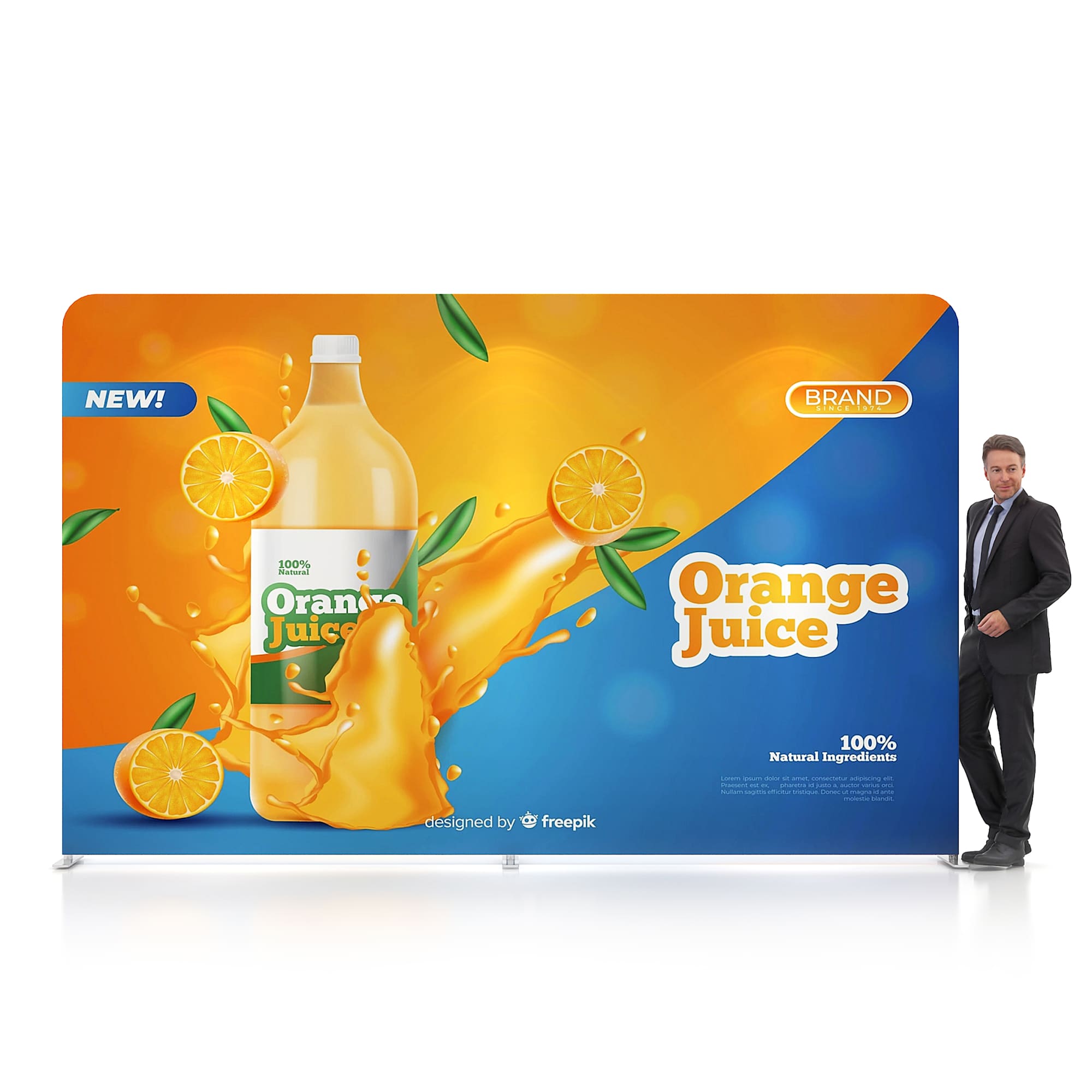 4m Straight Tension Fabric Display Wall - POS445A Image 