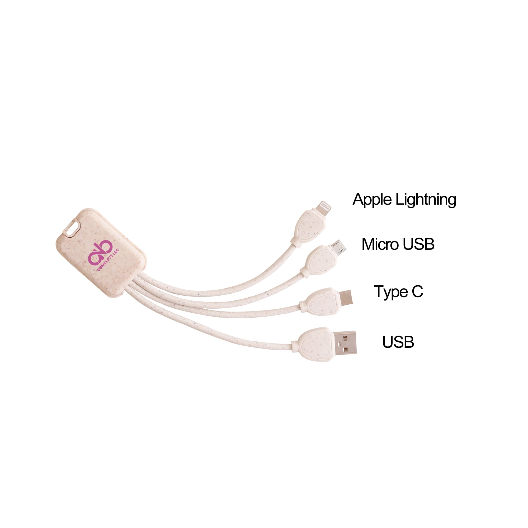 Alternative view of Wheat Straw Charging Cable - Square Shape A
