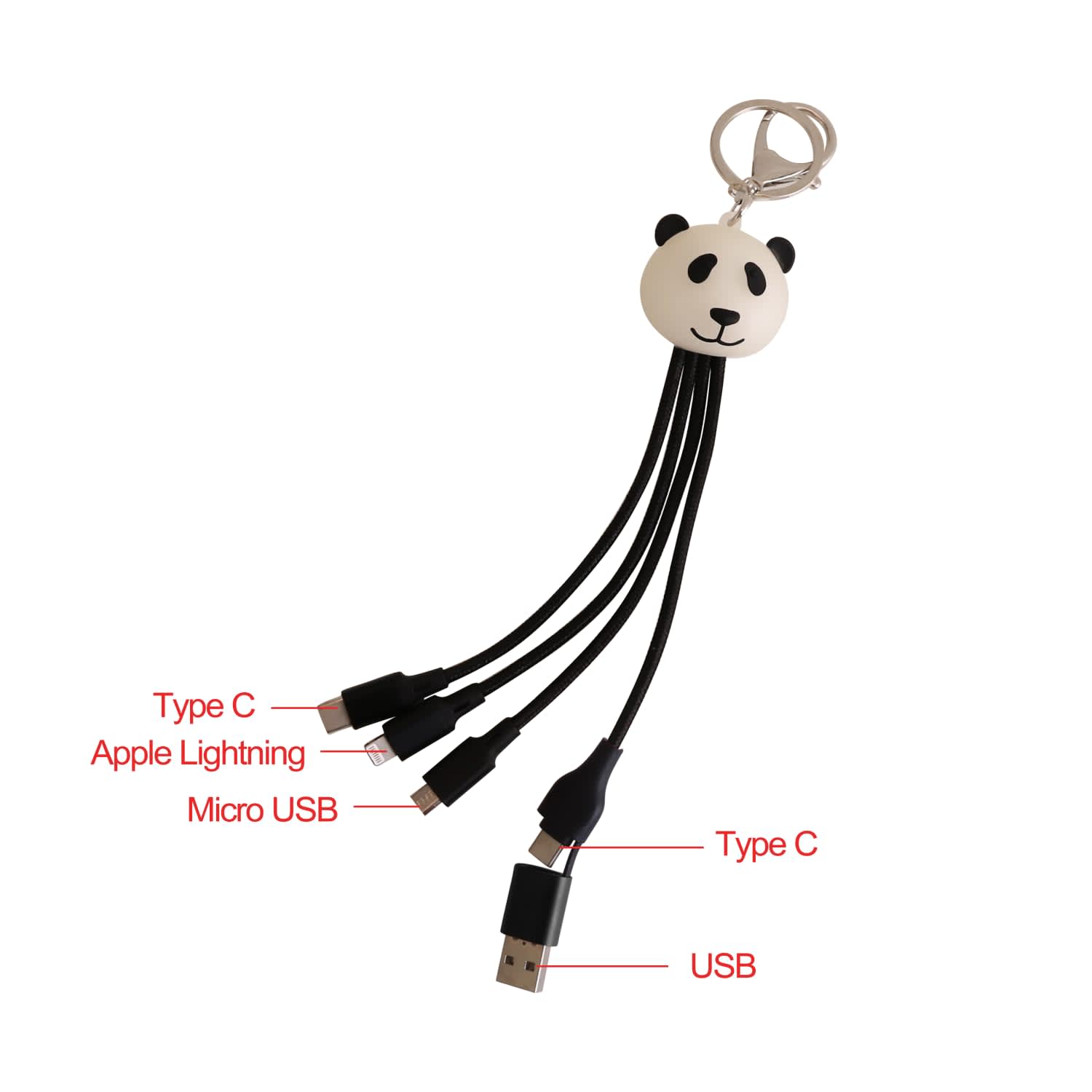 Custom Shape Light Up Charging Cable with Keyring - PCBA110 Image 