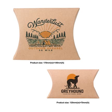 Large Brown Kraft Pillow Box(170 x 140 x 37mm) - PCPB081 Image 