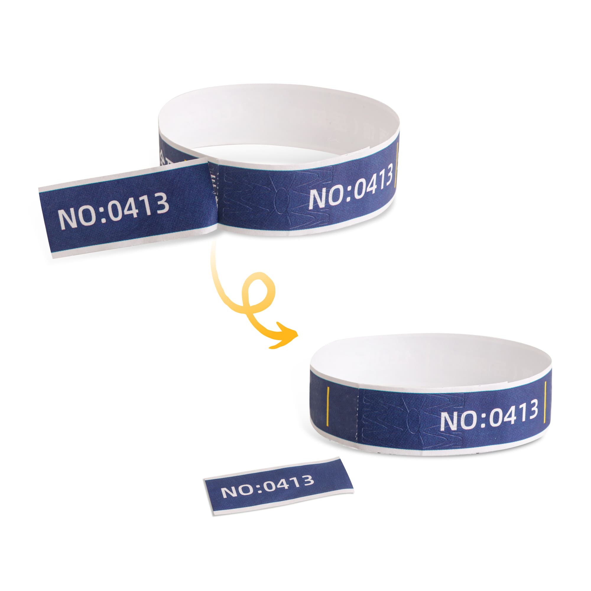 Tabbed Disposable Tyvek Wristband - PCW032 Image 