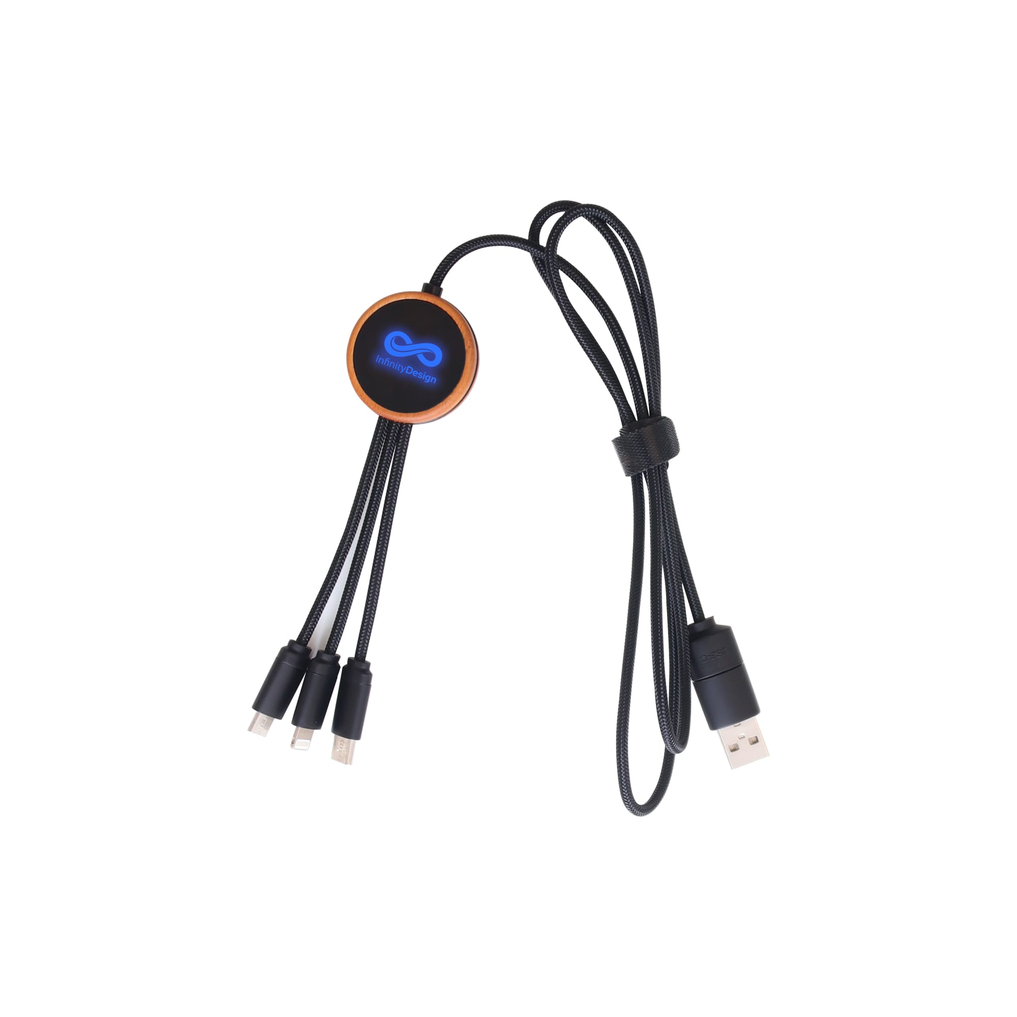 Alternative view of Long Light Up Charging Cable - Round Shape