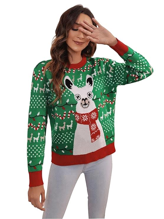 Unisex Acrylic Jacquard Christmas Jumper with Donkey - PCC522 Image