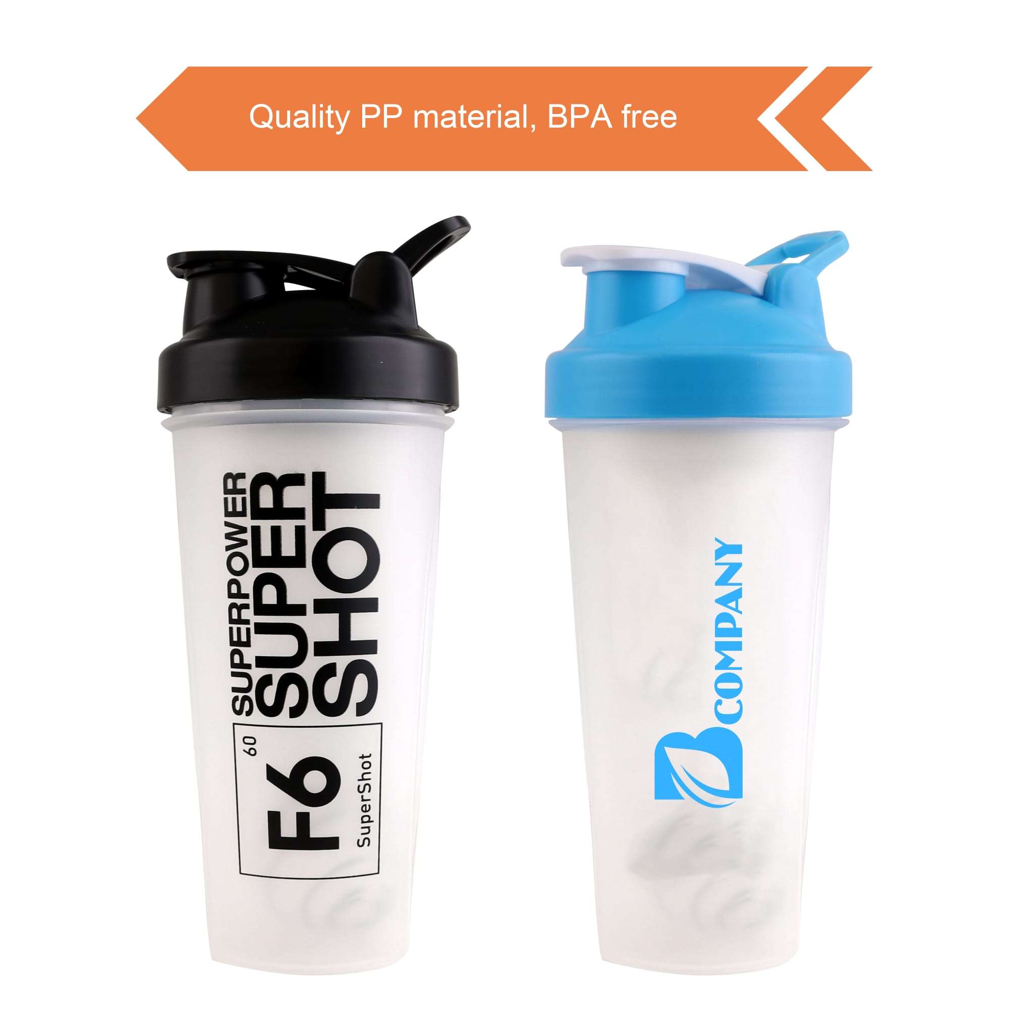 BPA Free Fitness Shaker Bottle with Loop 600ml - PXD273 Image 