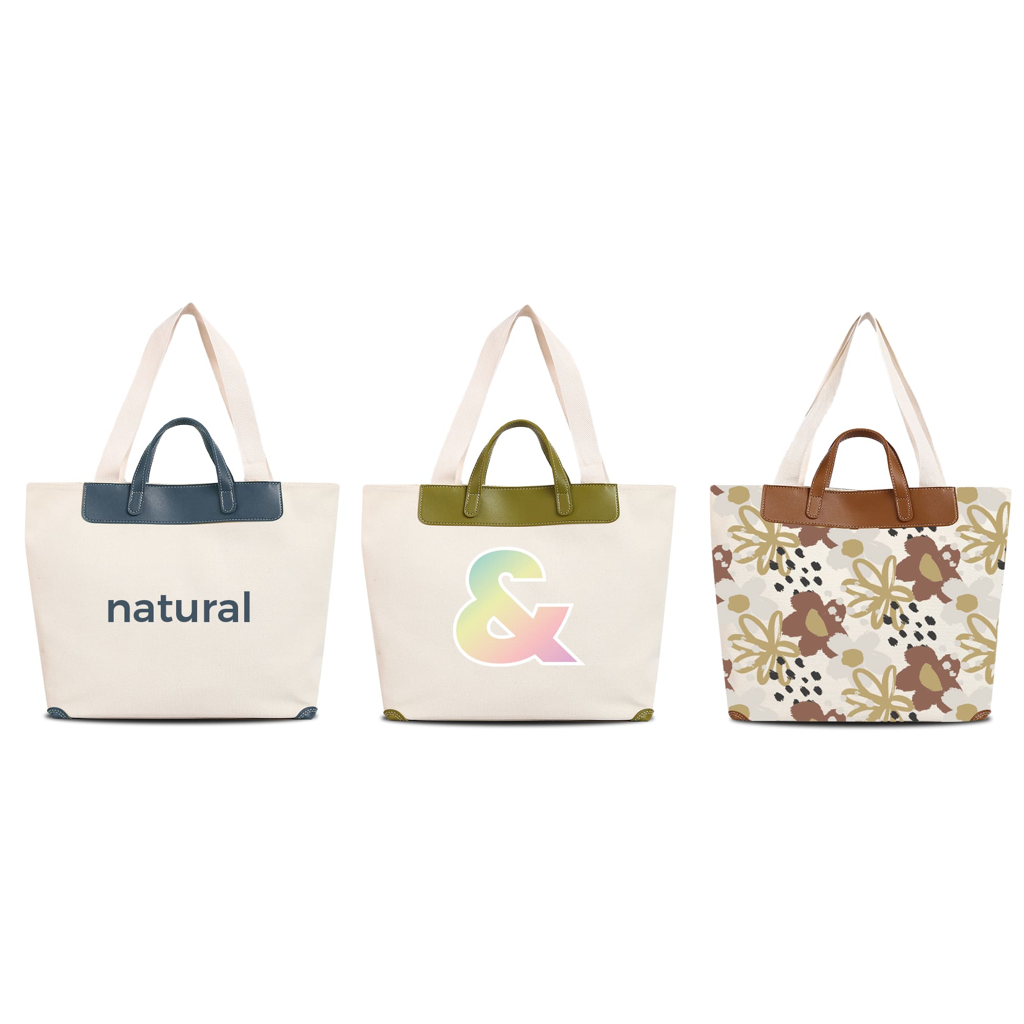 Canvas Bag With Leather Handle