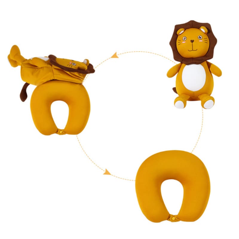 Lion Shaped 2 In 1 Travel Pillow - PCTP002 Image