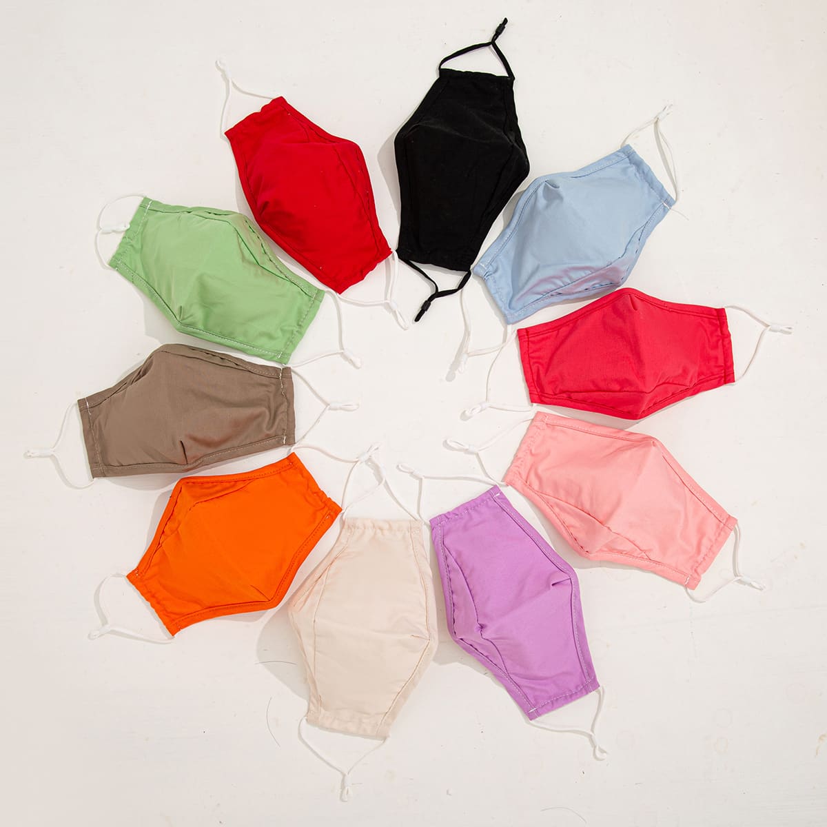 3-Ply Cotton Solid Color Reusable Face Mask- 5 designs available - PCA060 Image 