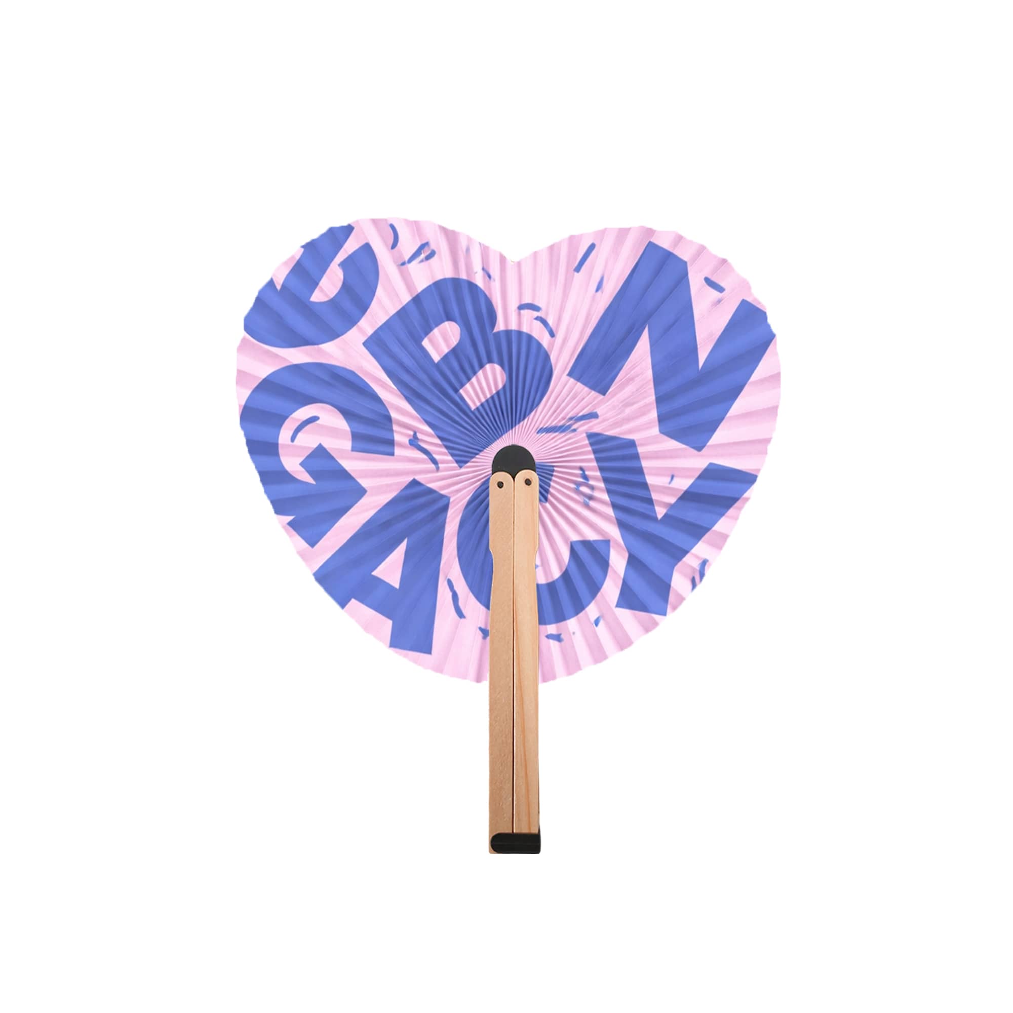 Alternative view of Heart Shape Wooden Paper Fan