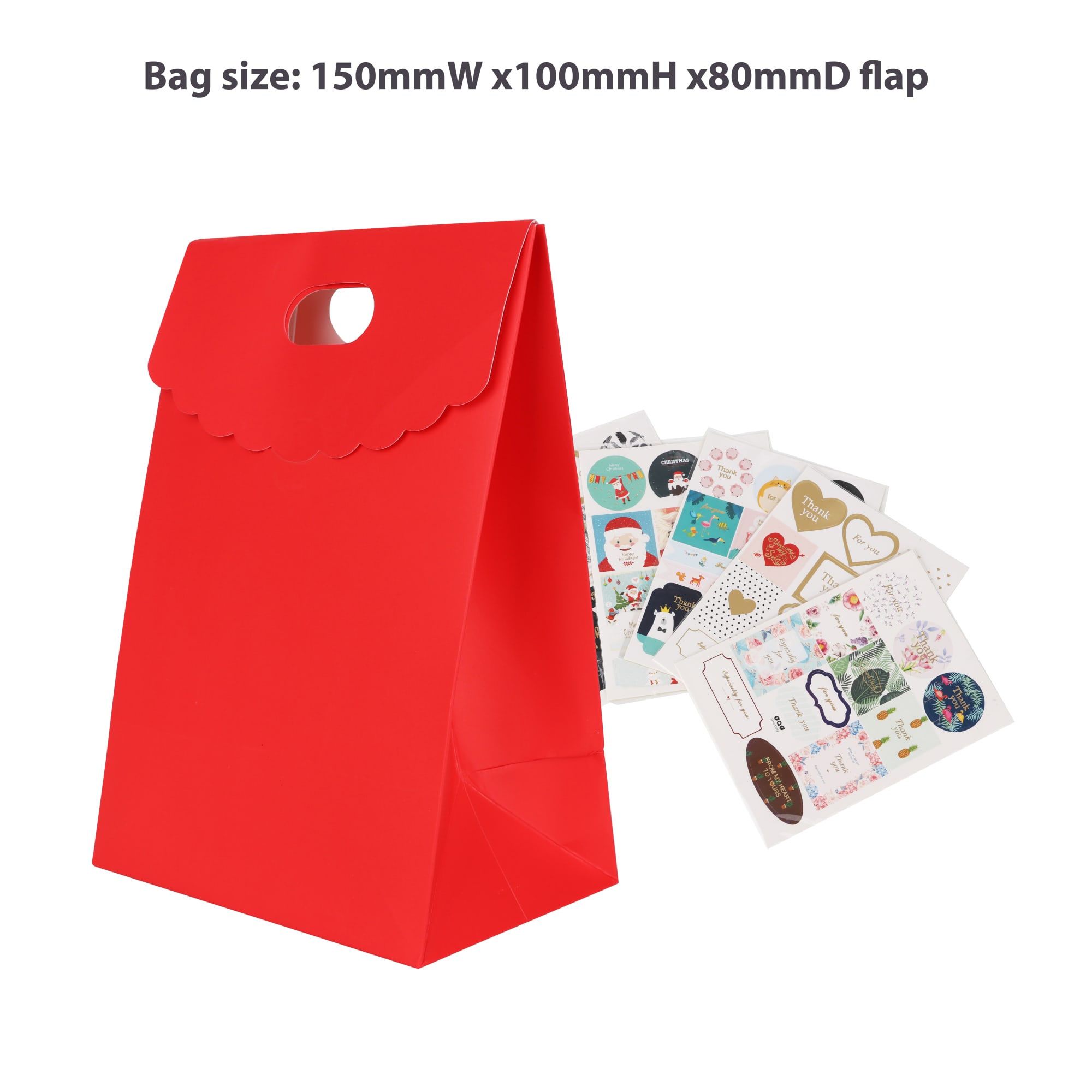 Die cut Handle Bag with Flap(150x220x100mm+80mm flap) - PCPB036 Image