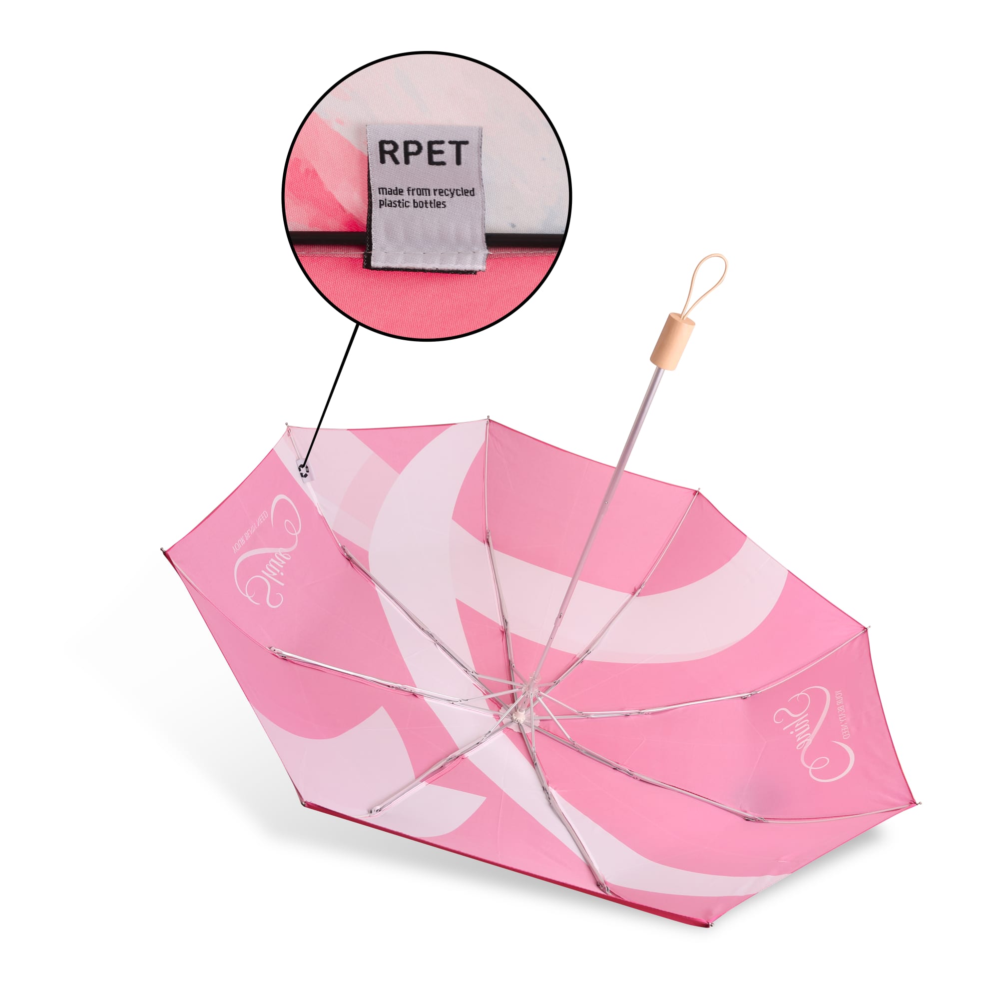 RPET 200g Lightweight Umbrella with Wooden Handle - PCH807 Image 