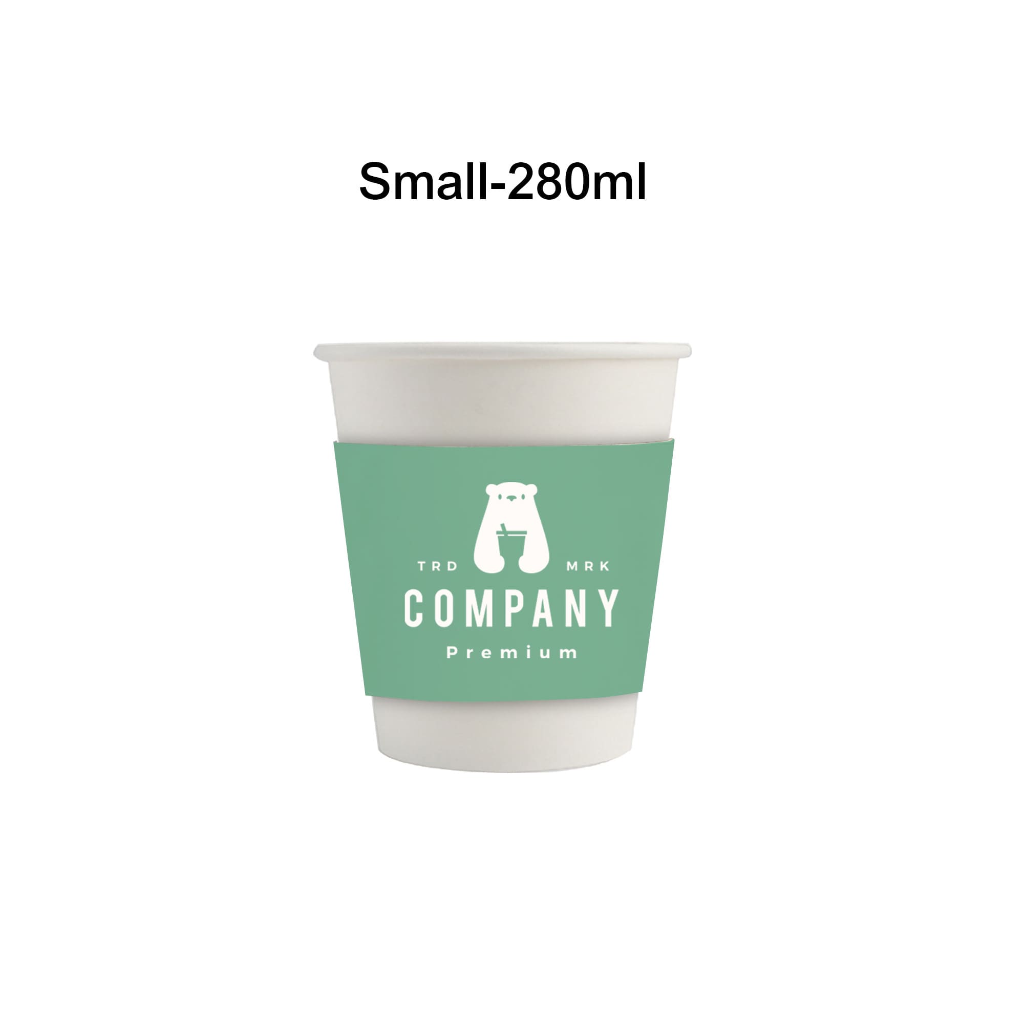 Alternative view of PLA Single Wall Compostable Paper Cups with Cup Sleeve