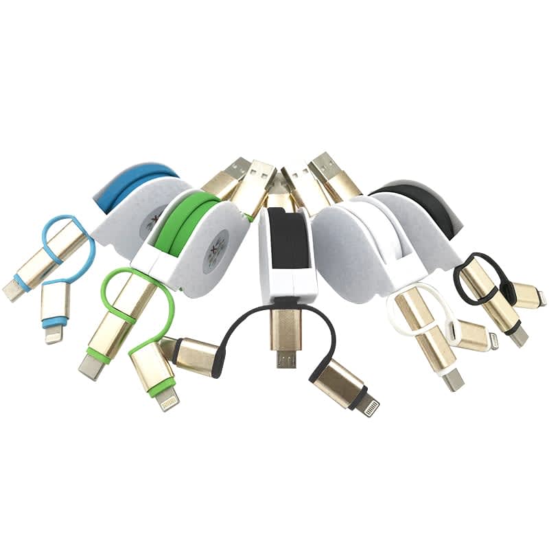3-In-1 Metal Retractable Charging Cable - PCBA85 Image 
