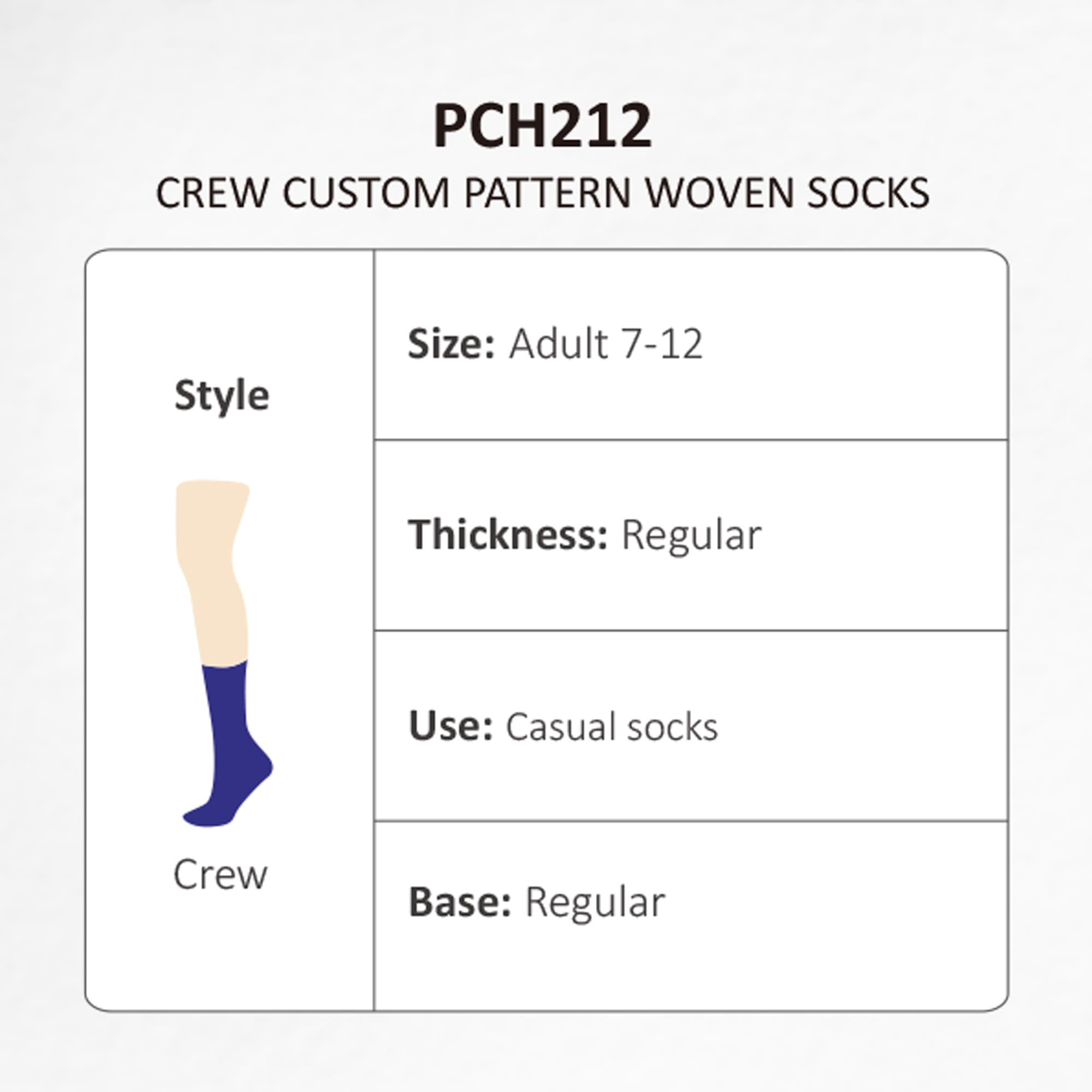 Crew Custom Pattern Woven Socks - PCH212 Image 