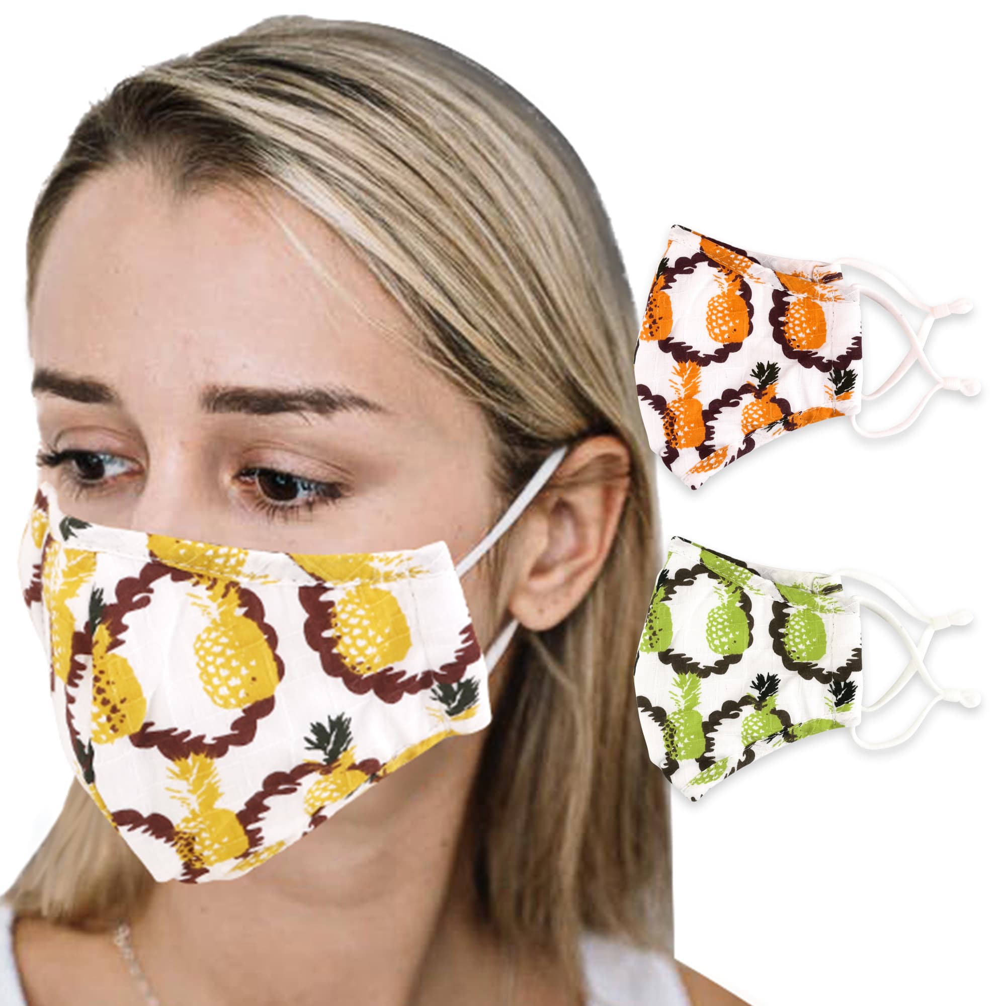 4-Ply Fabric Flower Pattern Reusable Face Mask – 9 designs available