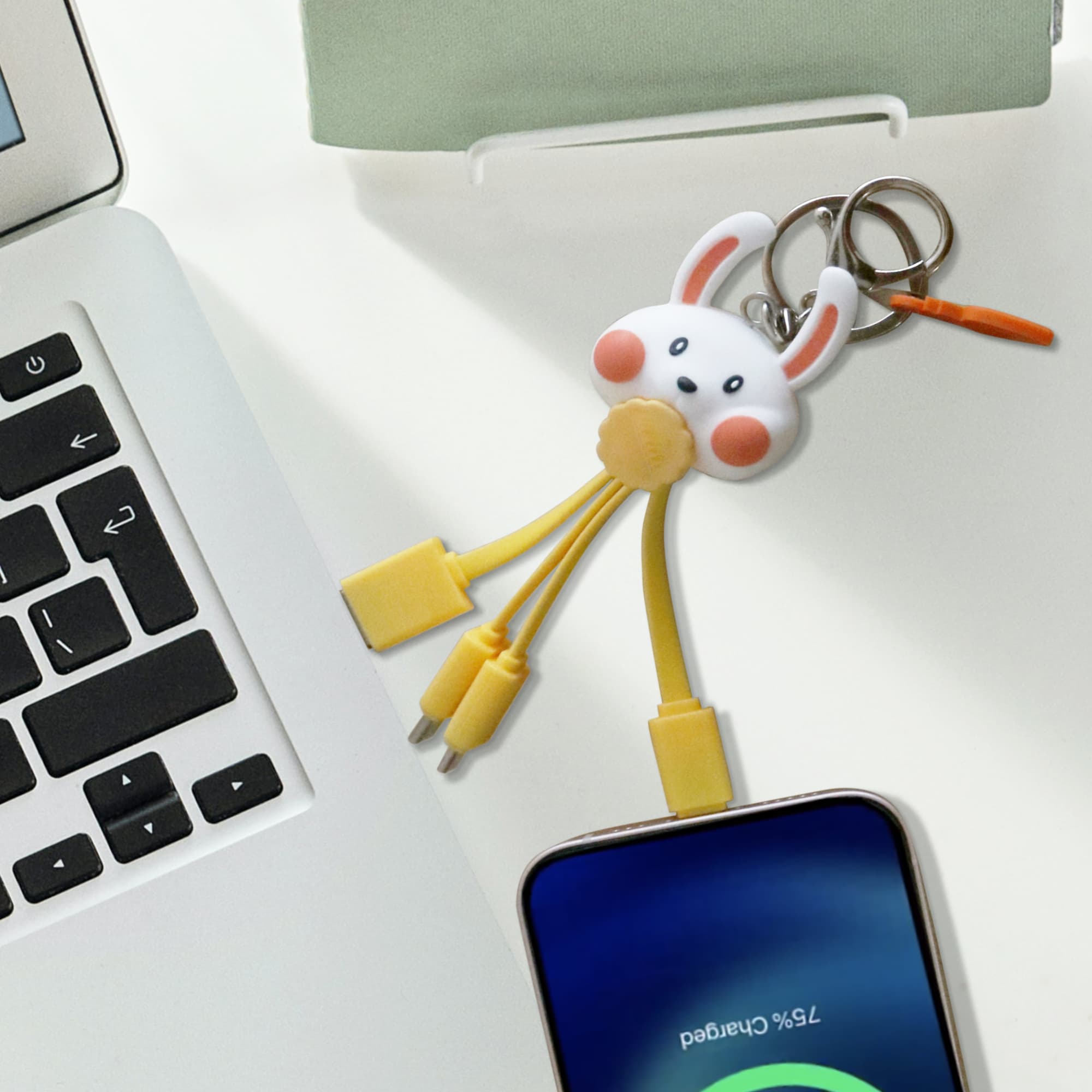 Custom Shape PVC Charging Cable with Keyring - PCBA108 Image