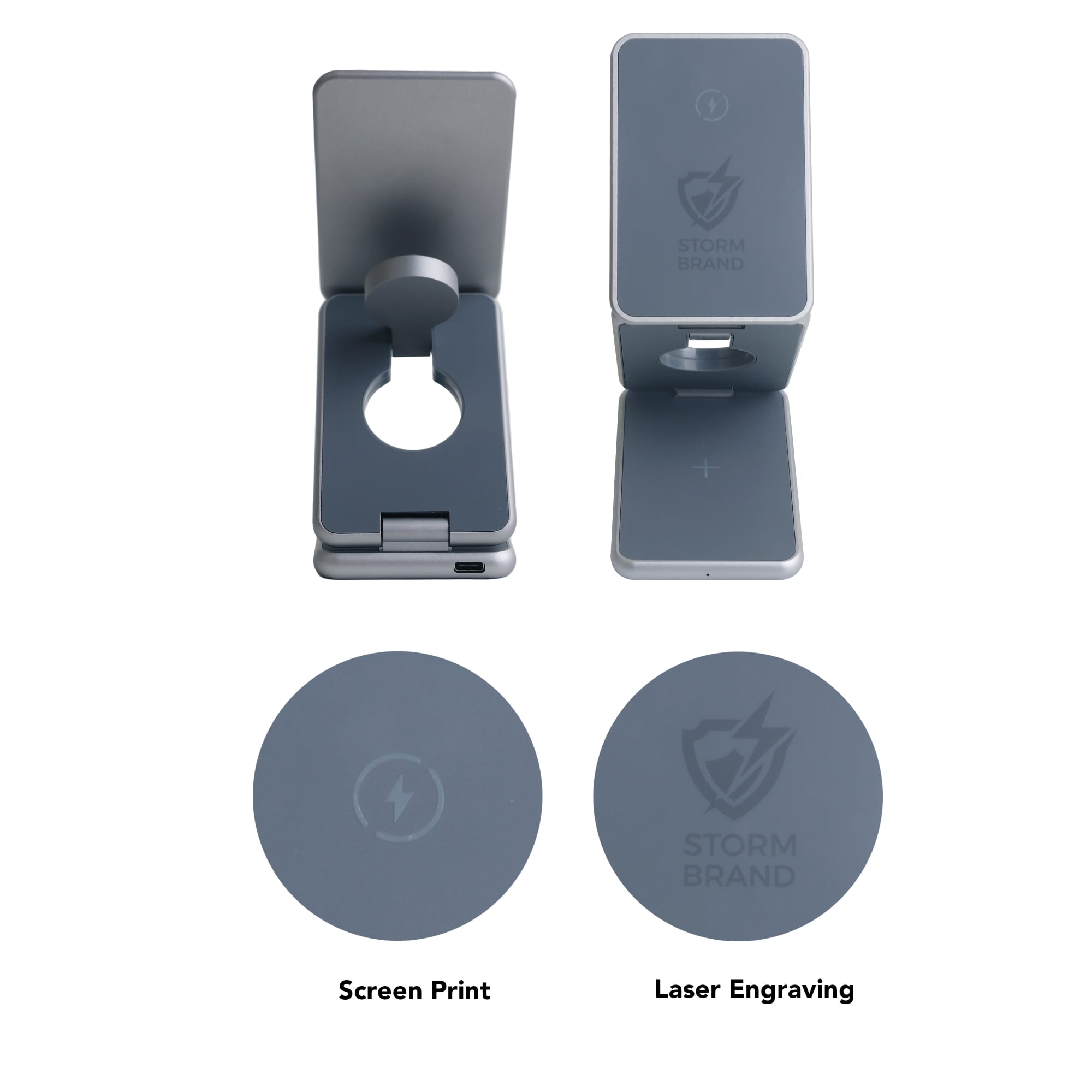 Premium 3 in 1 Foldable Wireless Charger Stand - PCT284B Image 
