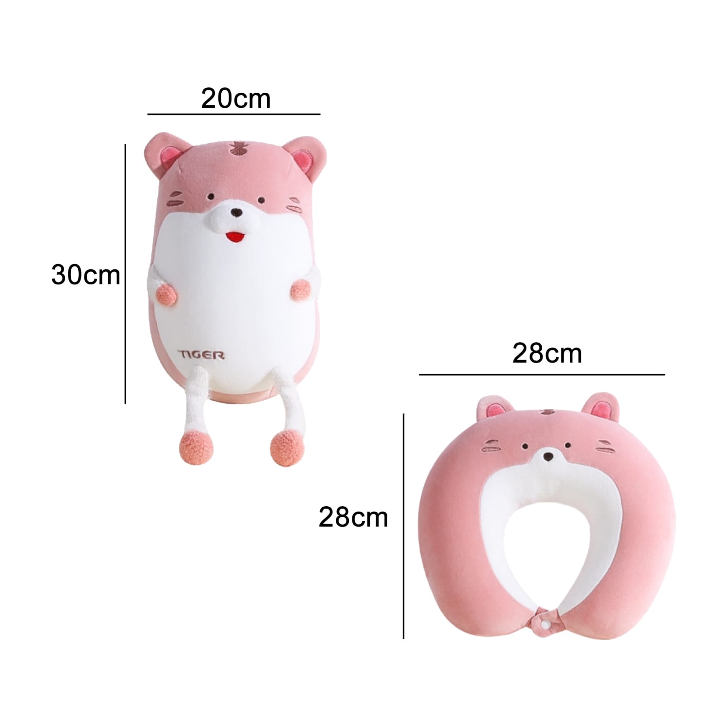 Tiger Shaped 2 In 1 Travel Pillow - PCTP006 Image 