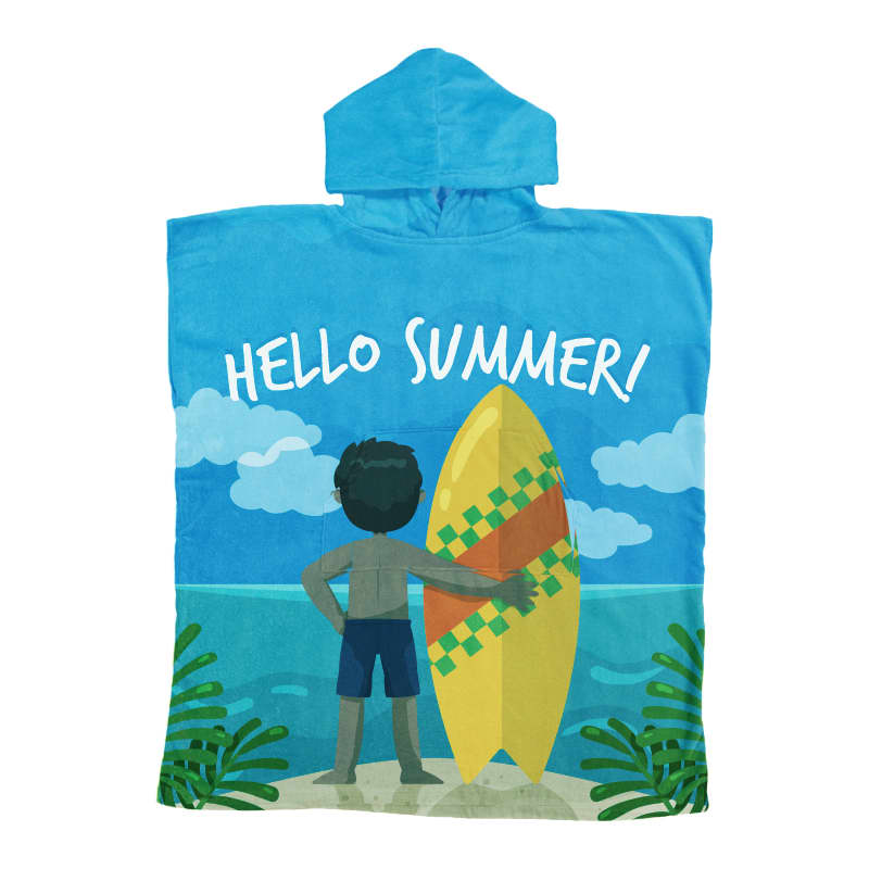 100% Cotton Sublimation Hoody Towel Surf Poncho