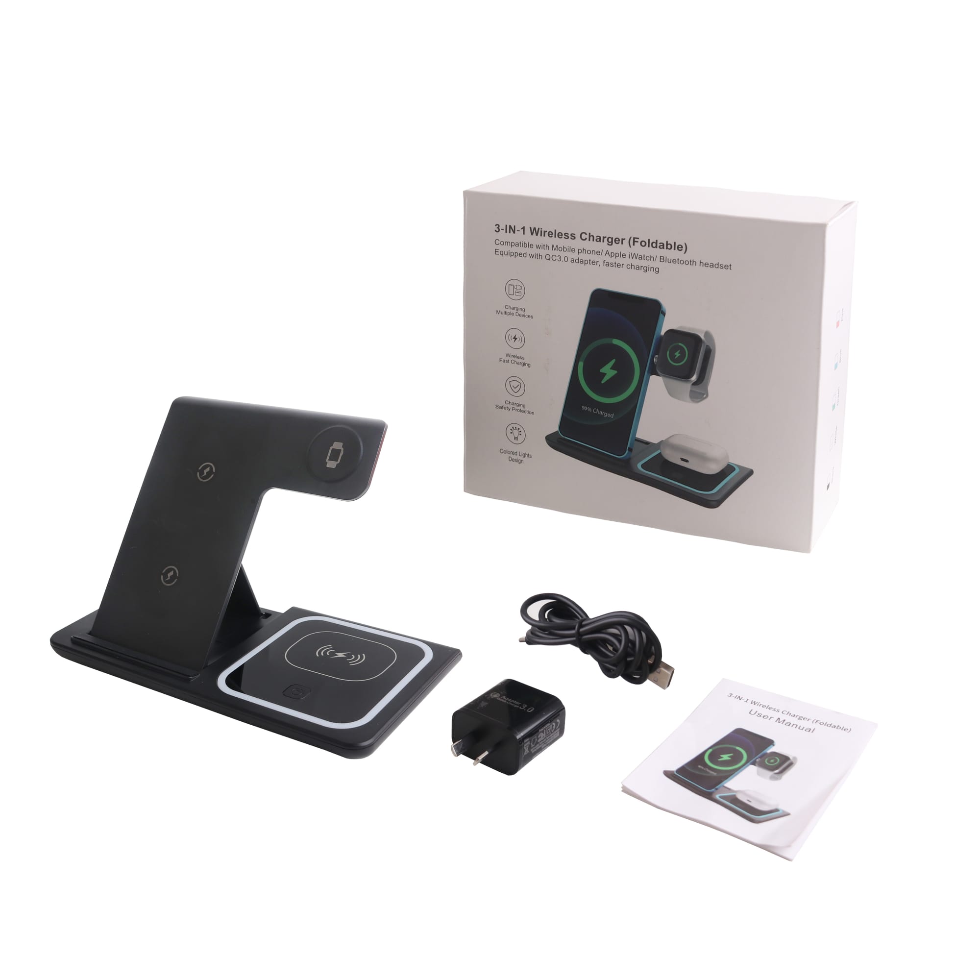 3-In-1 Portable Wireless Charger - PCT282 Image 