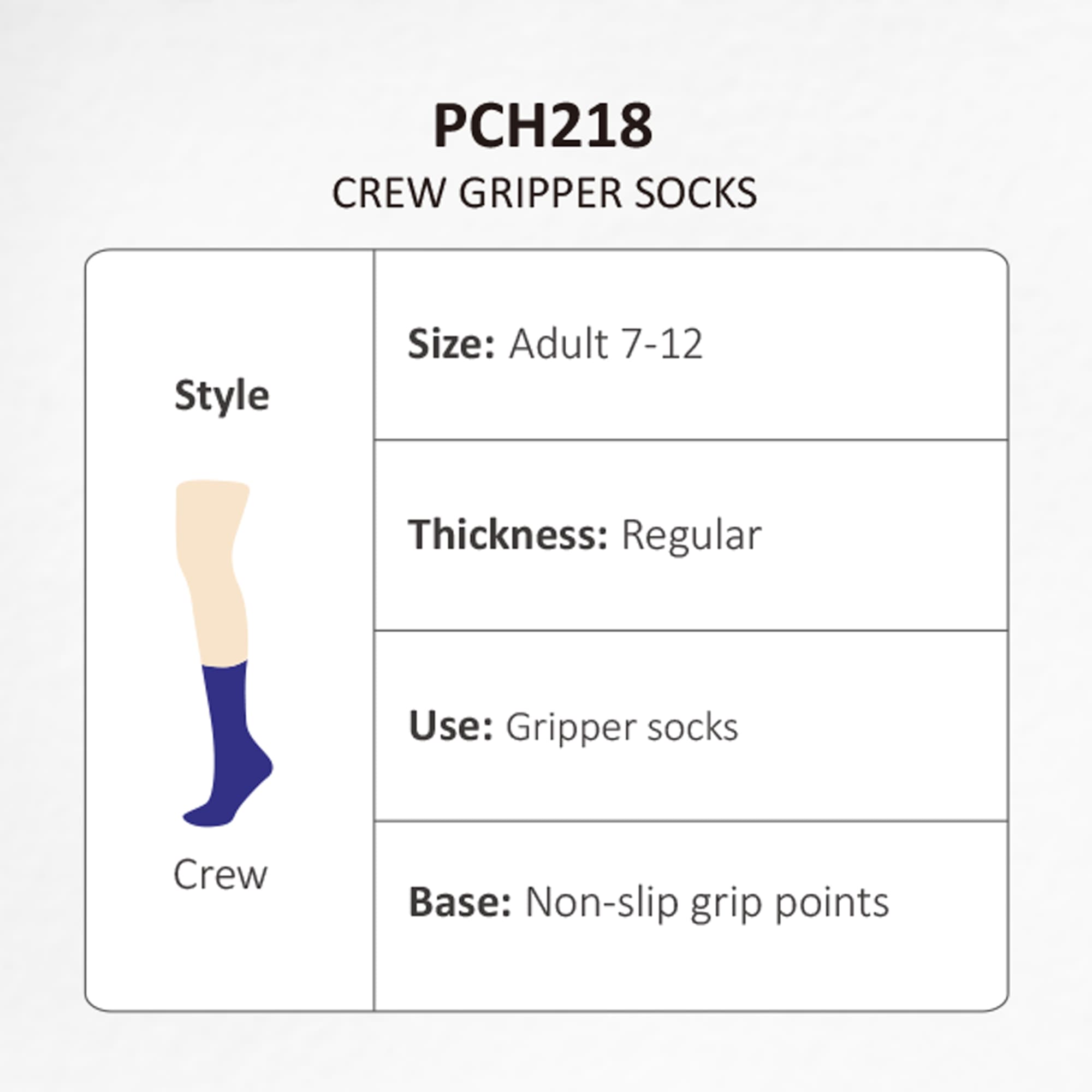 Crew Gripper Socks - PCH218 Image