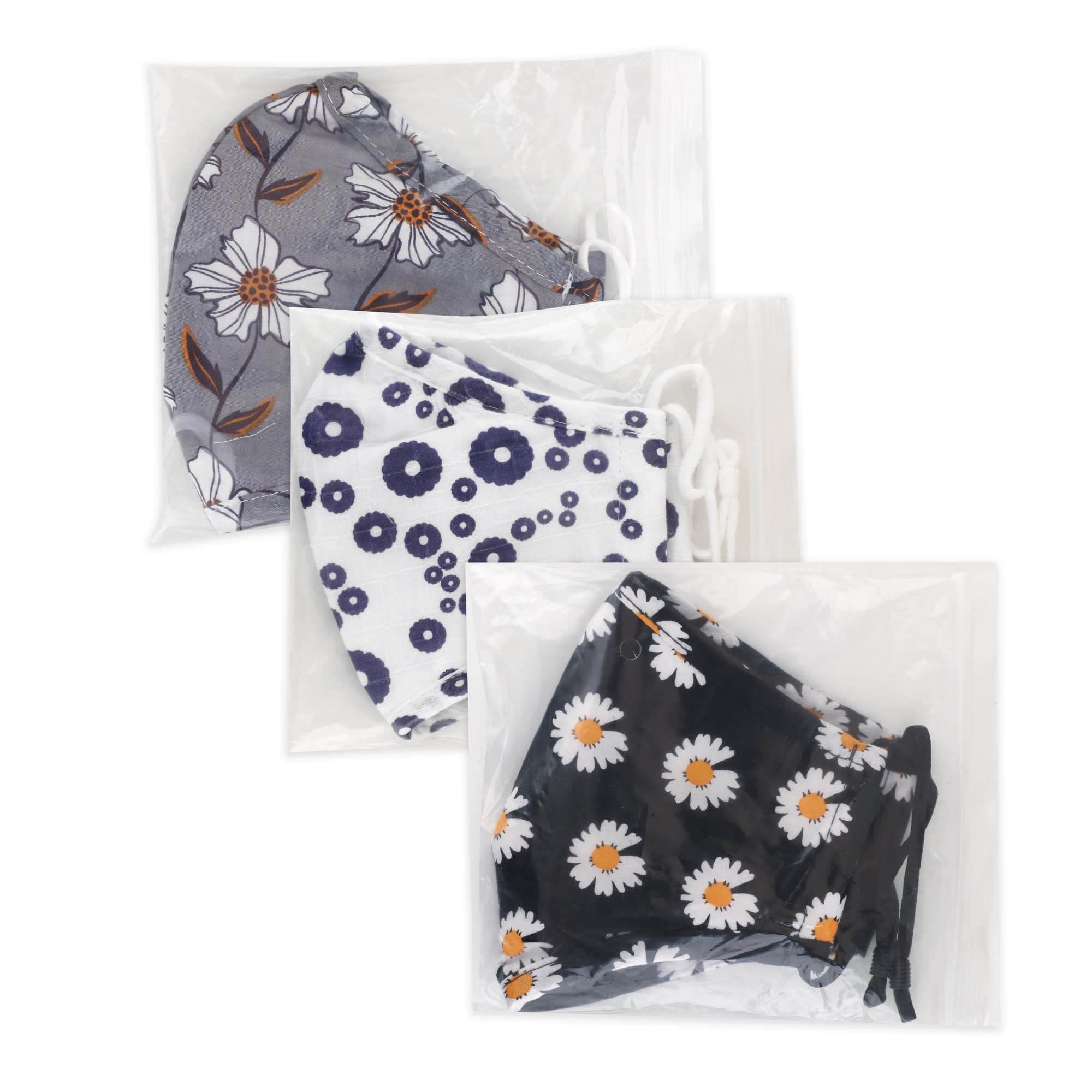 4-Ply Fabric Flower Pattern Reusable Face Mask - 9 designs available - PCA062 Image 