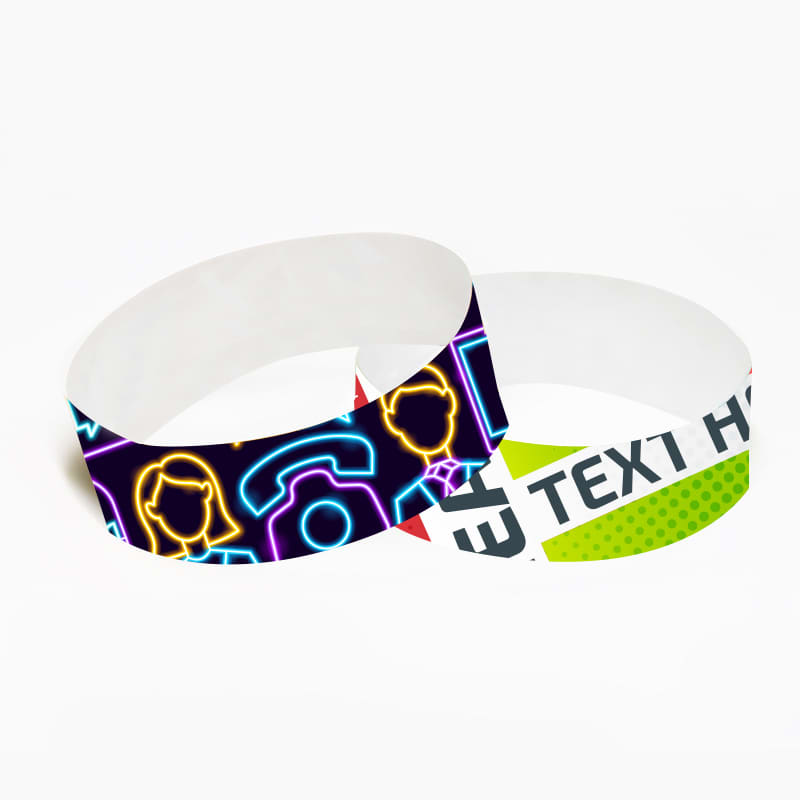 Alternative view of 25mm Width Disposable Full Colour Tyvek Wristband