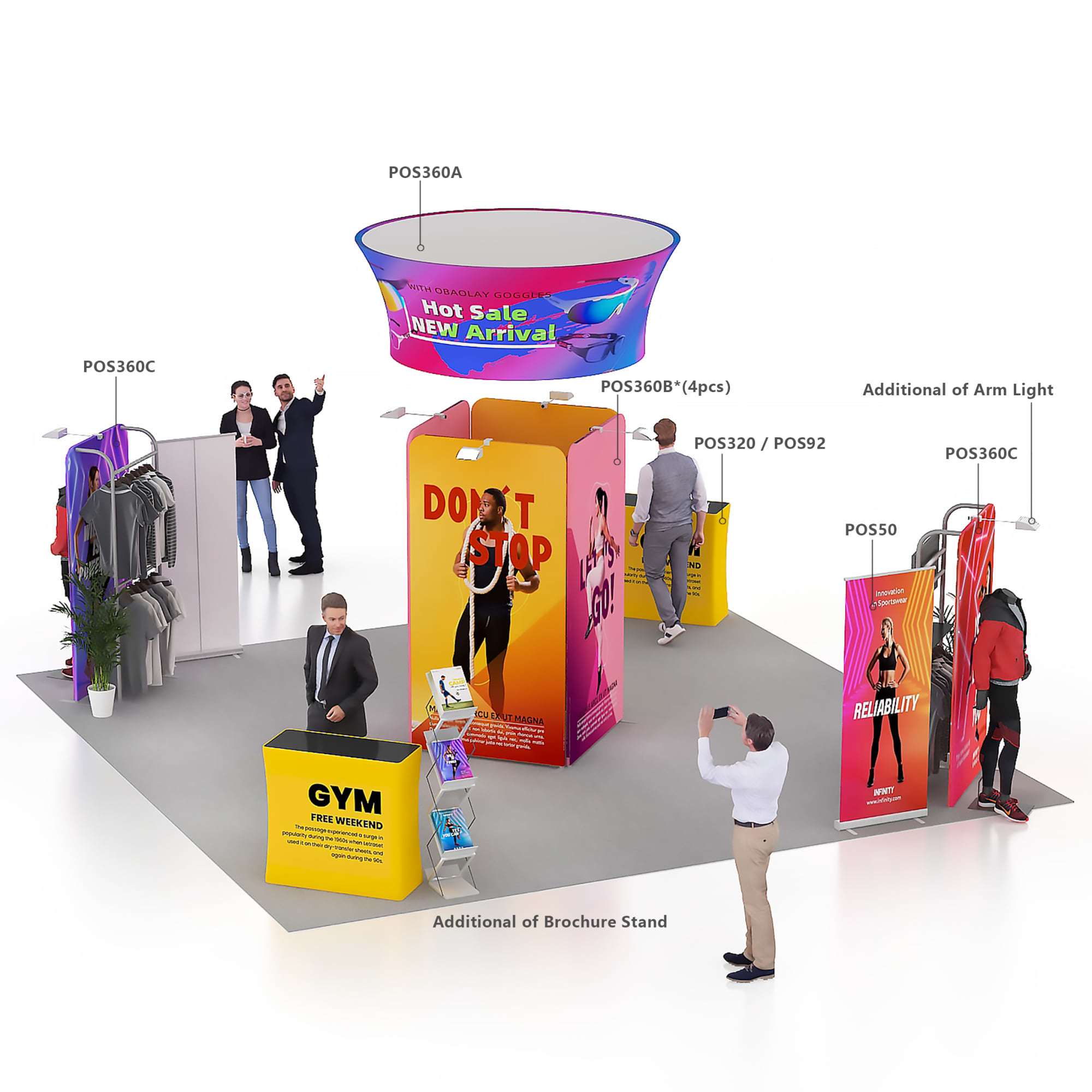 1.5m x 3m Straight Tension Fabric Display Wall - Image 3