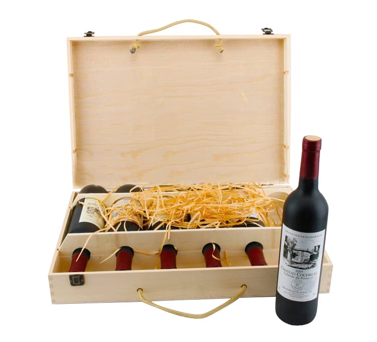 Six Bottles Vintage Wooden Wine Box - PCPB590 Image 