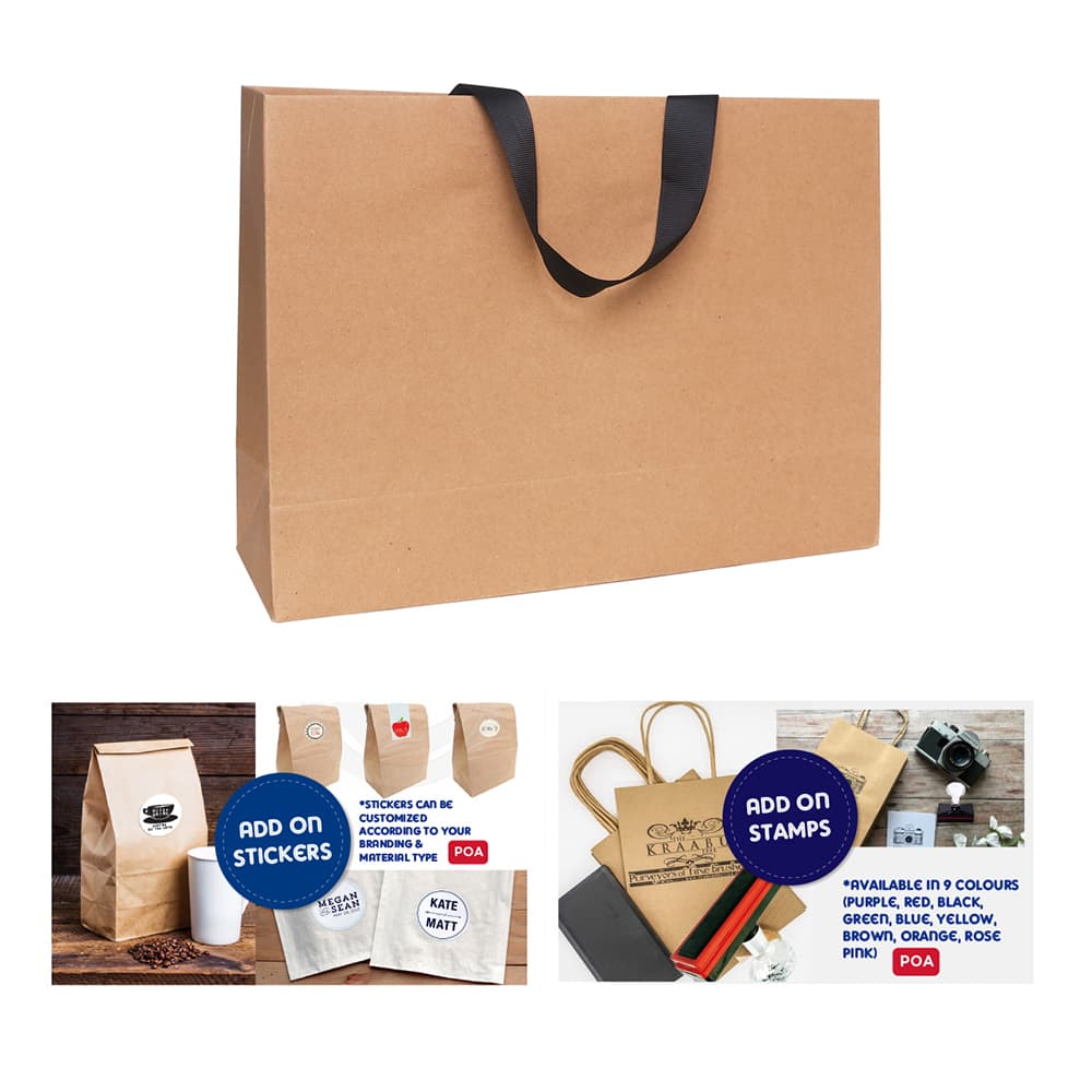 Small Paper Bag with Flat Handle(250 x 170 x 80mm) - PCPB160 Image