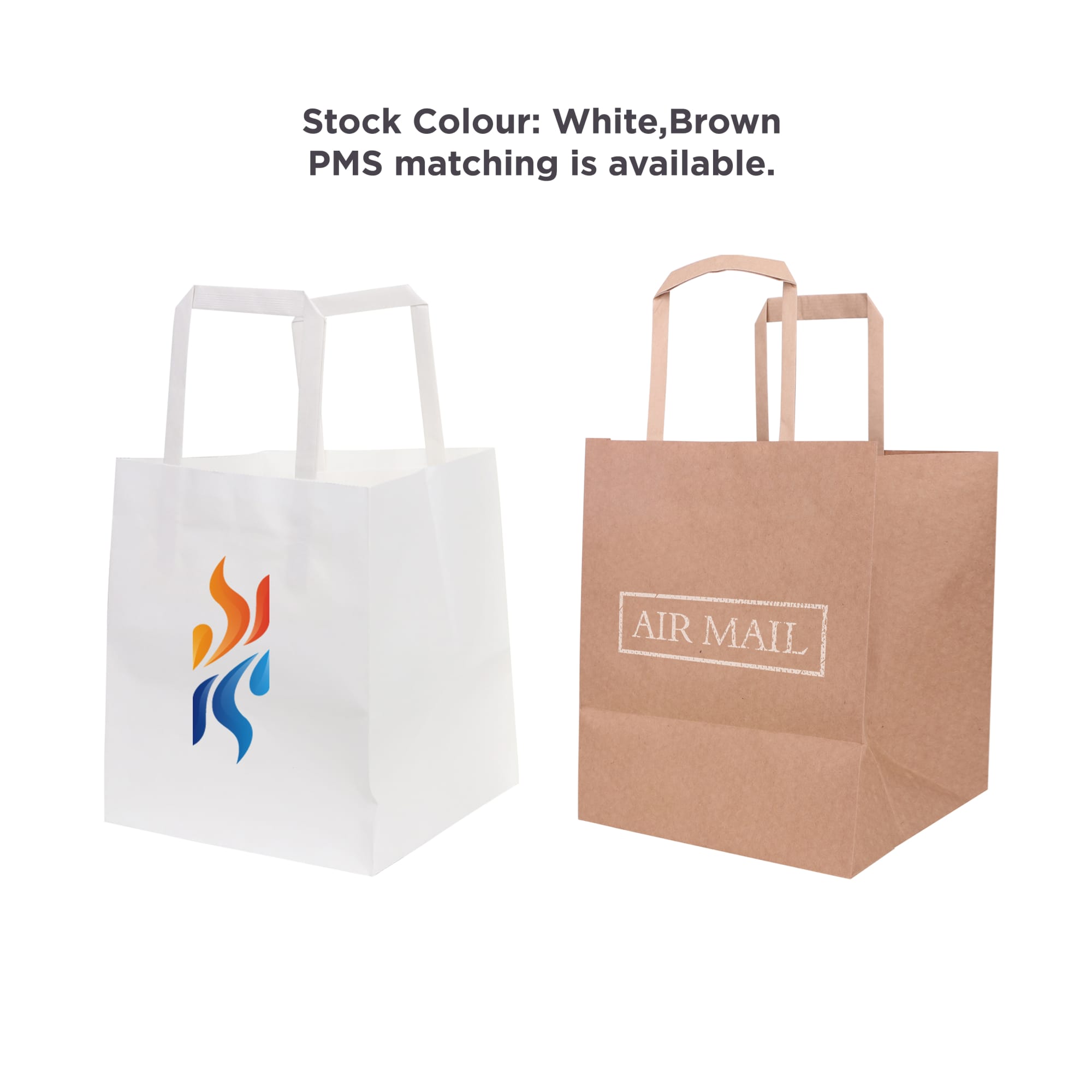 Flat Handle Kraft Paper Bag(150x170x150mm) - PCPB020 Image