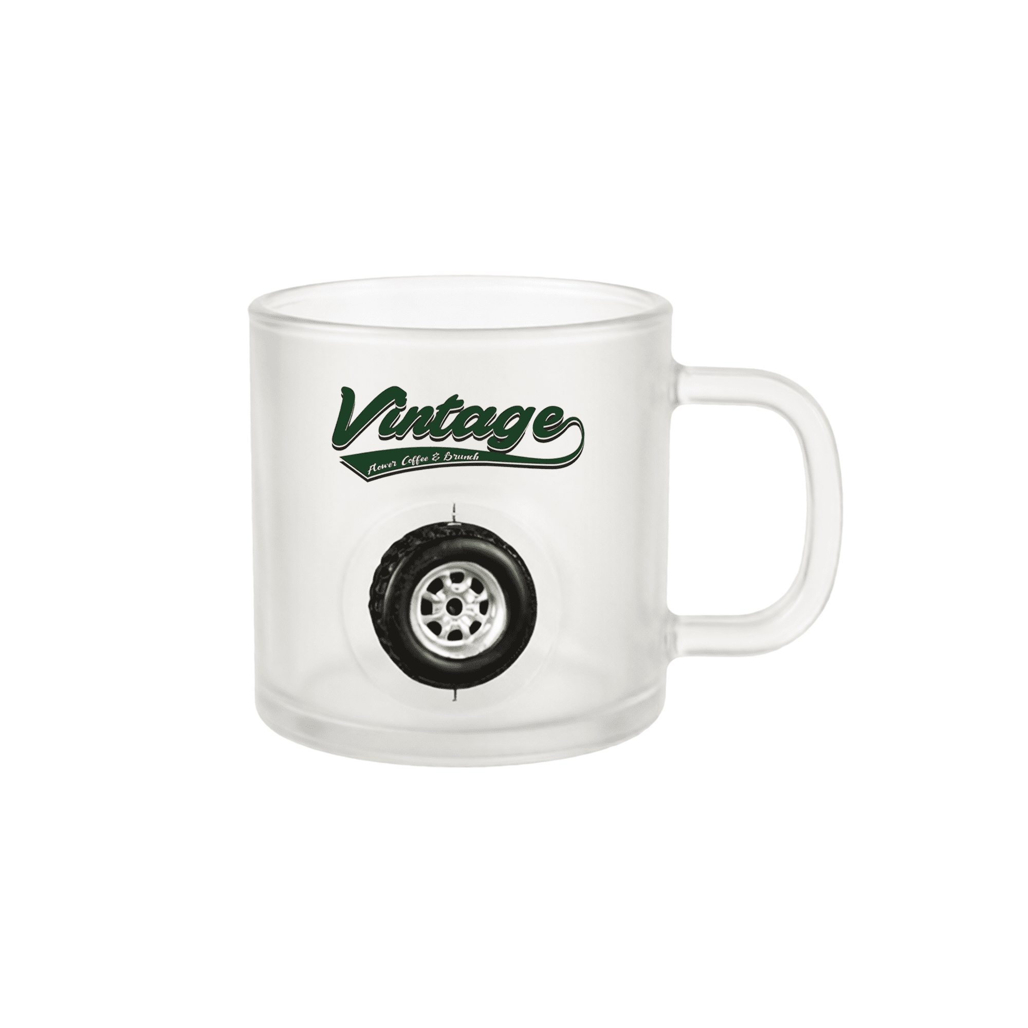 Alternative view of Frosted Glass Mug with Custom Spinner Toy