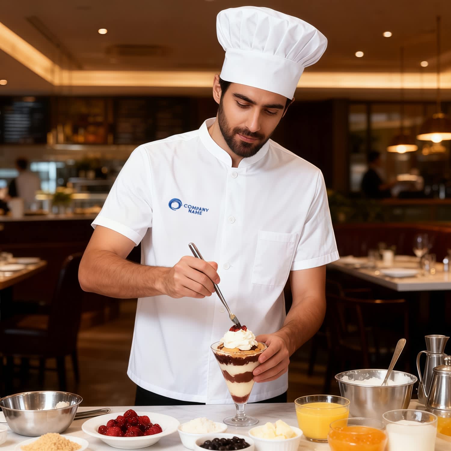 Alternative view of Classic Short Sleeves Single Breasted Chef Jacket