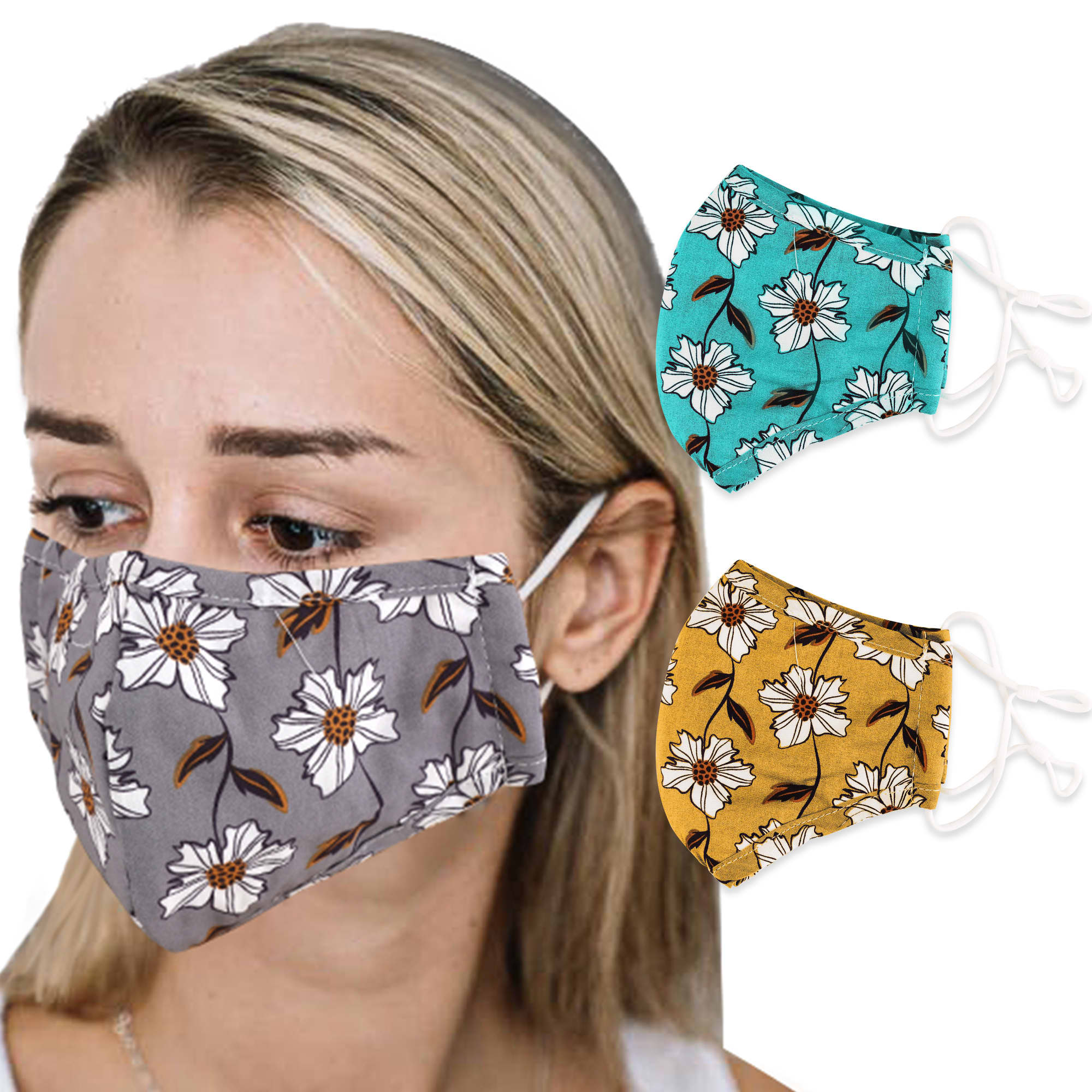 3- Ply Cotton Reusable Face Mask- 6 designs available