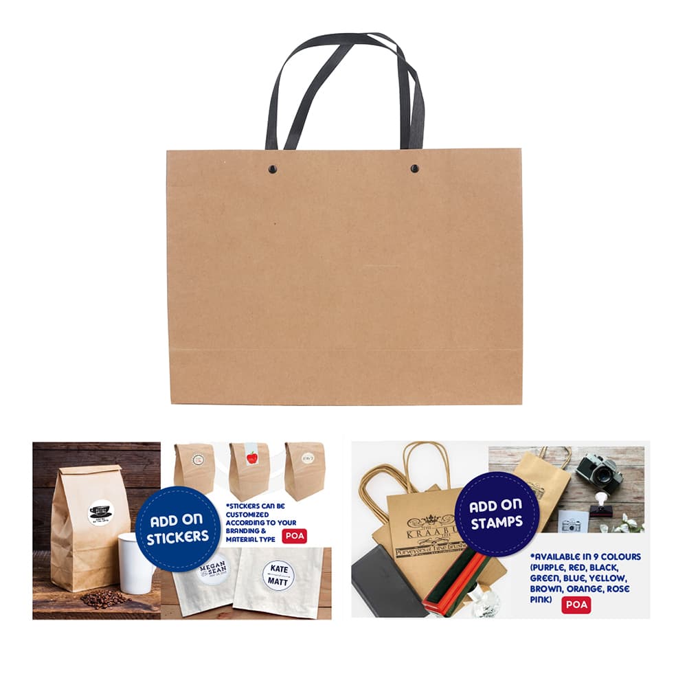 Large Crosswise Paper Bag with Knitted Handle(420 x 300 x 120mm) - PCPB153 Image